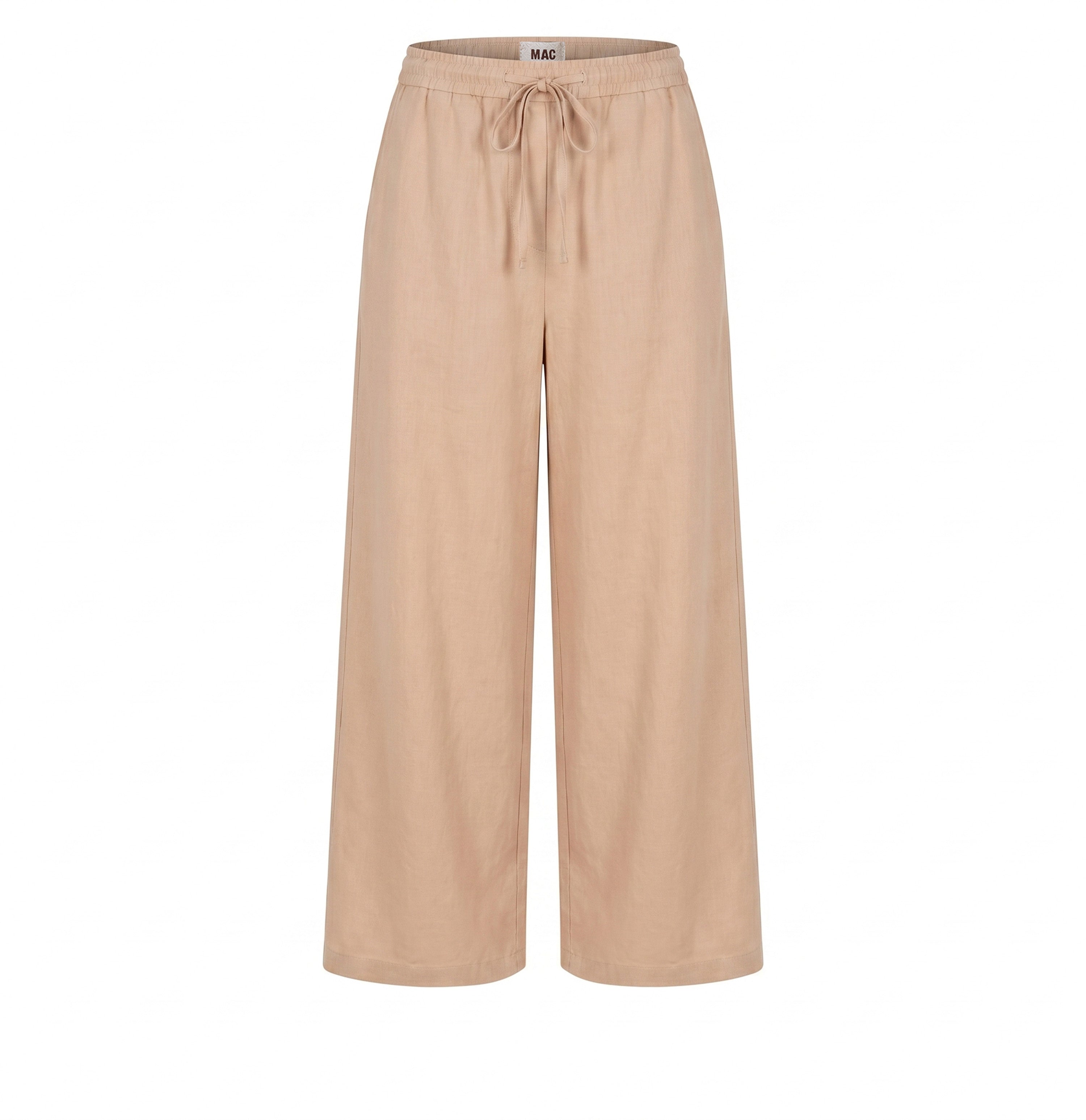 Culotte in an ultra light summer fabric. | CALLIE cropped | oyster | Front view of bust