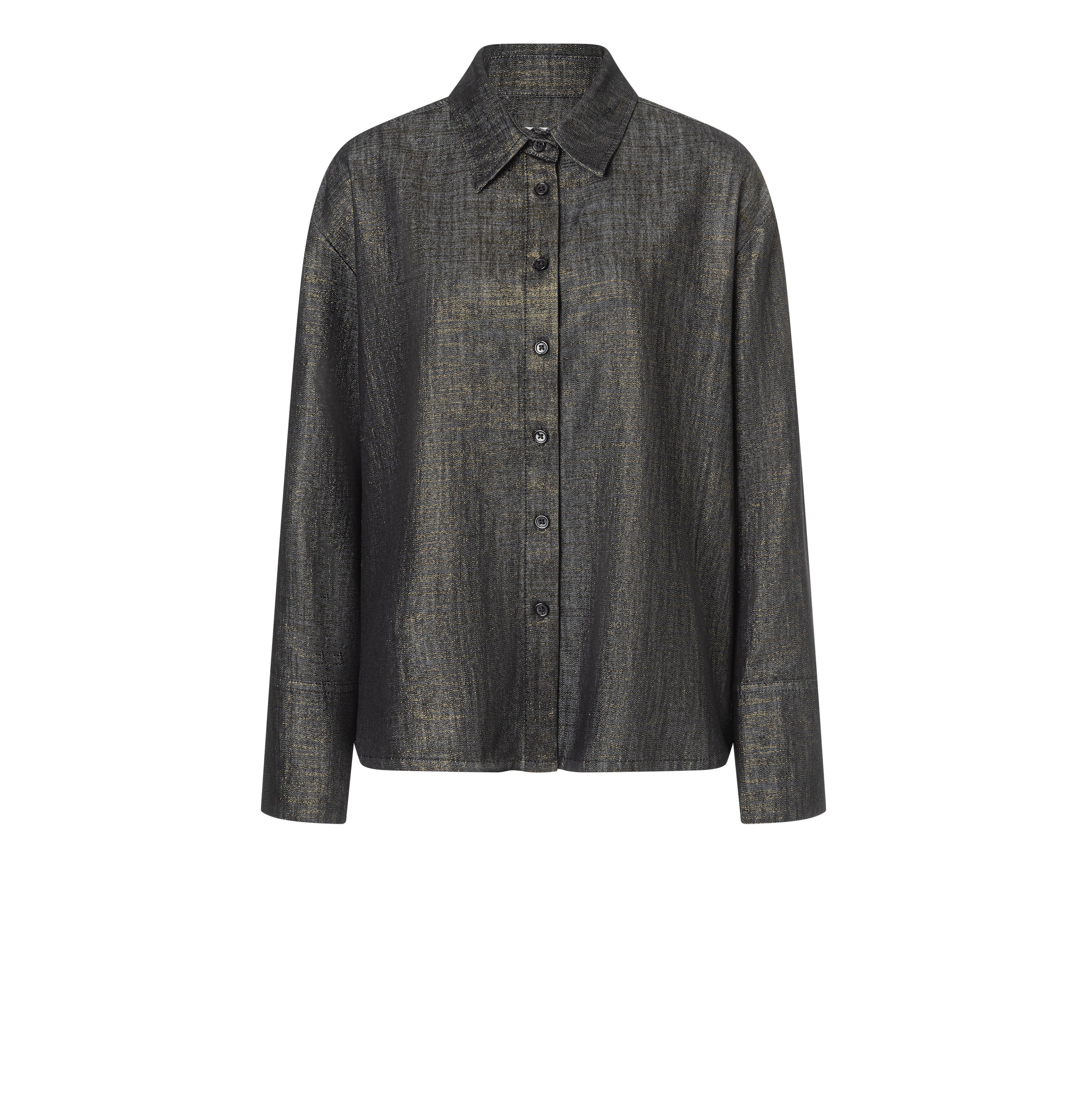 Overshirt in an effective premium Lurex material. | OVER SHIRT | fashion rinsed | Front view of bust