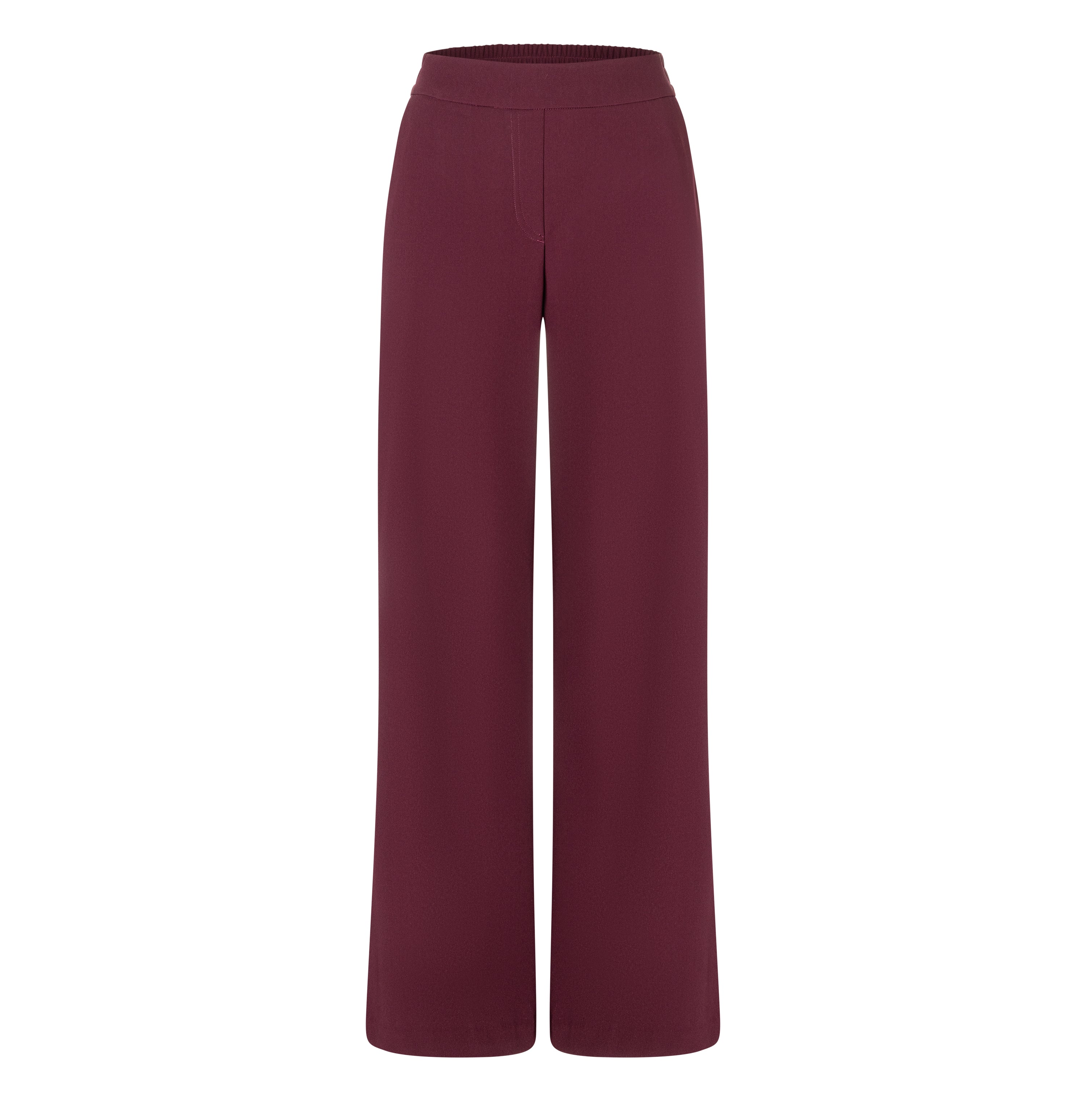 Wide fit made of flowing, floating crepe. | CHIARA | aubergine | Front view of bust