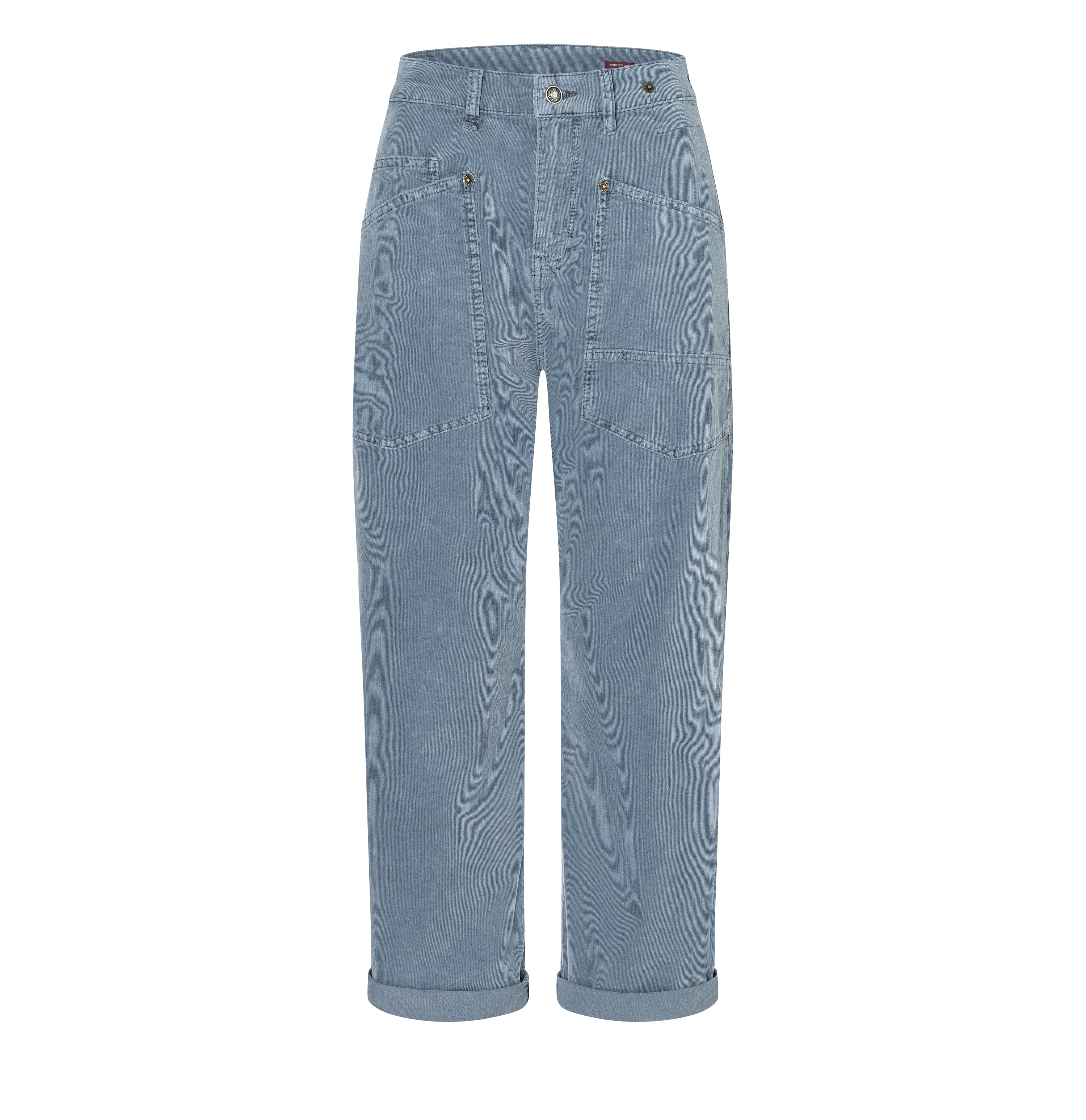 Baggy trousers made of soft baby corduroy. | BAGGY straight | grisaille | Front view of bust