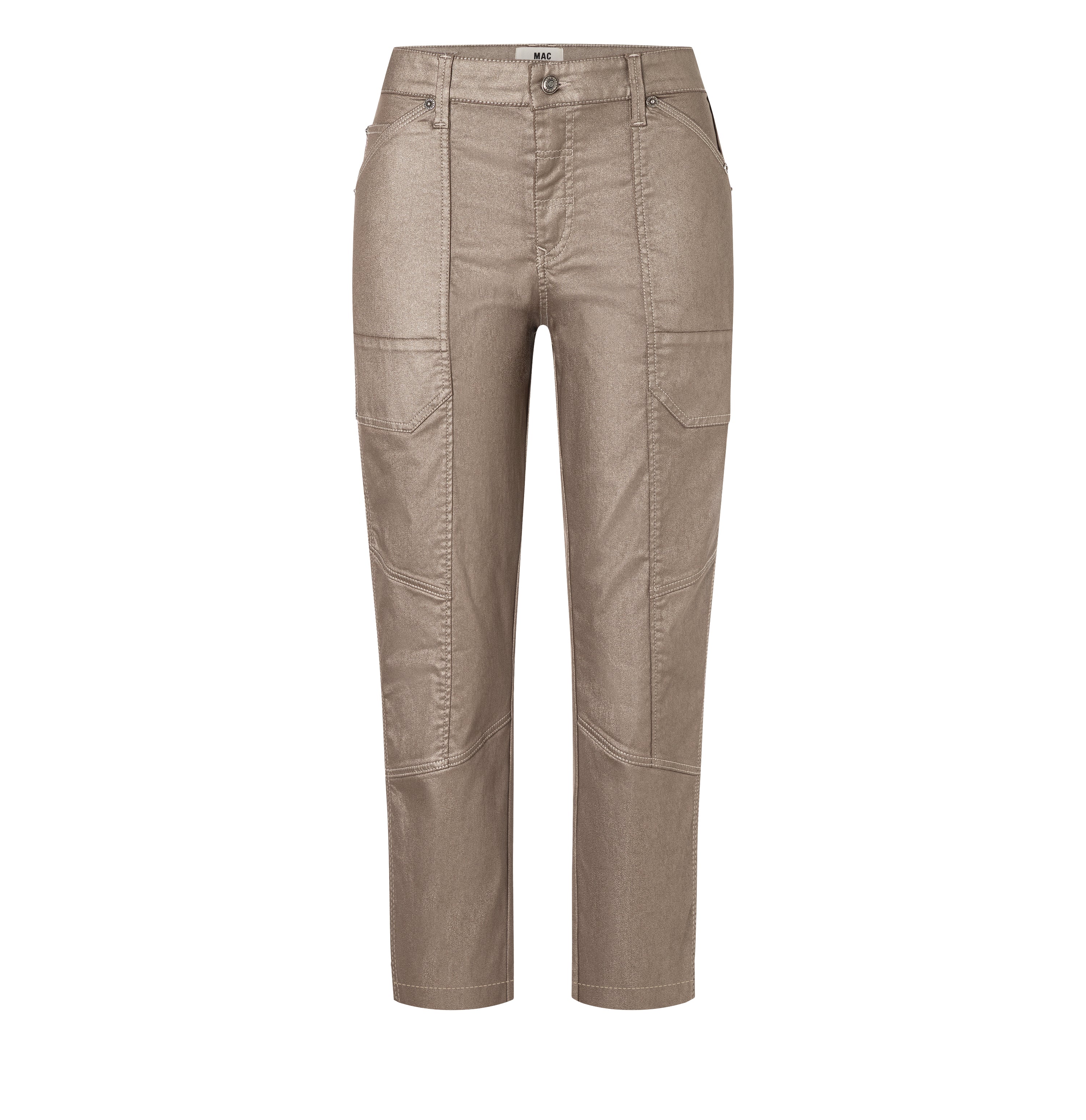 Relaxed fit with modern coating in a leather look. | IOWA coating | caffe latte coated | Front view of bust