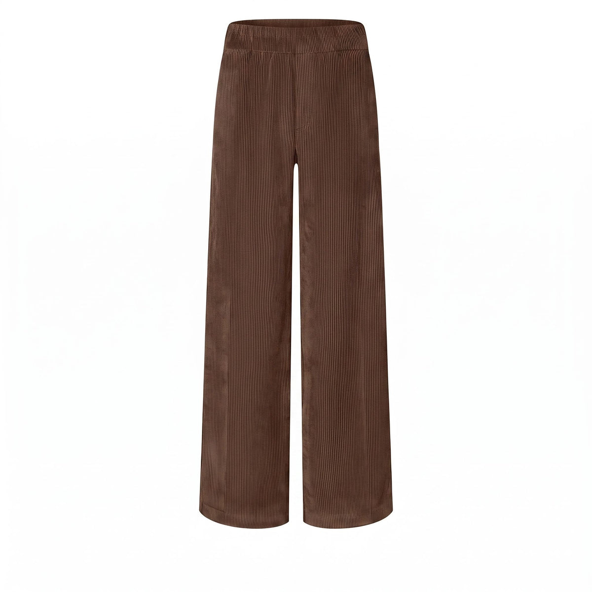 Modern culotte made of light wide wale corduroy. | CHIARA cropped | bison brown | Front view of bust