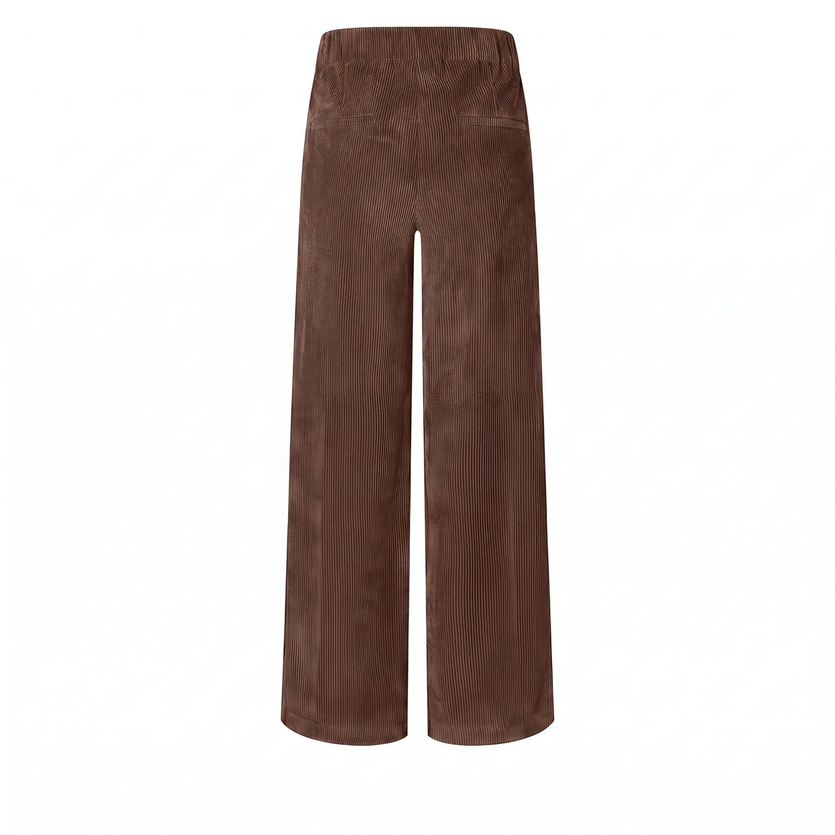Modern culotte made of light wide wale corduroy. | CHIARA cropped | bison brown | Back view of bust