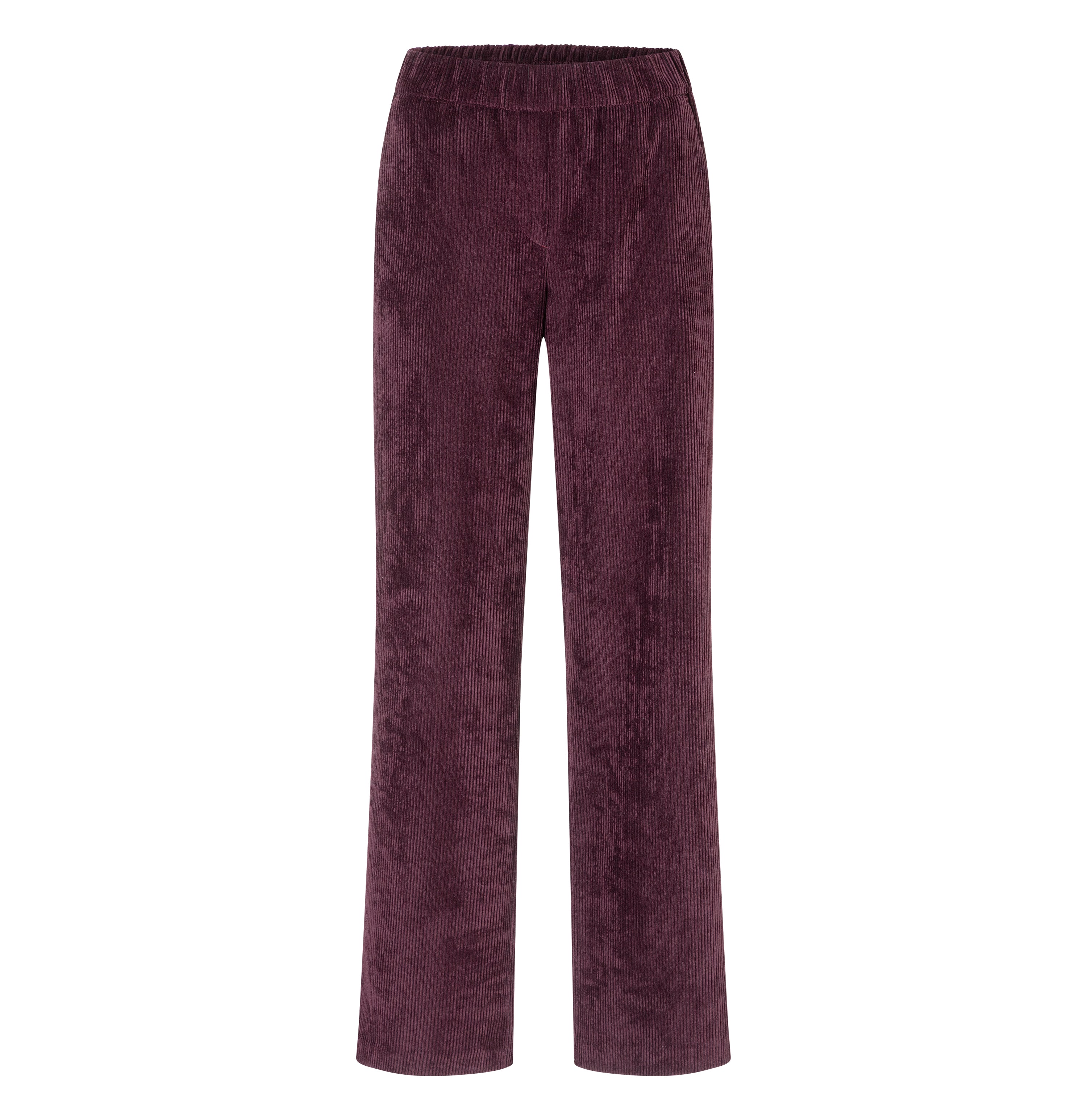Wide fit made from light, flowing wide wale corduroy. | CHIARA | aubergine | Front view of bust