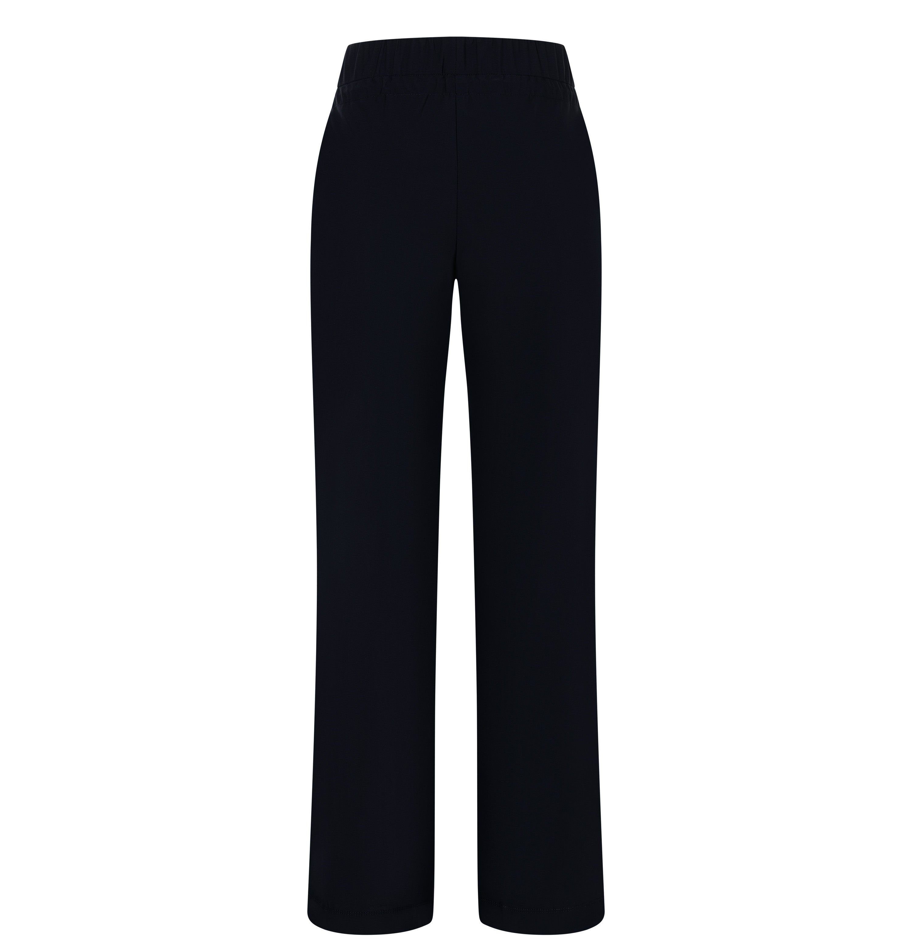 Wide jump-in trousers made of premium techno stretch. | EASY WIDELEG | black | Back view of bust