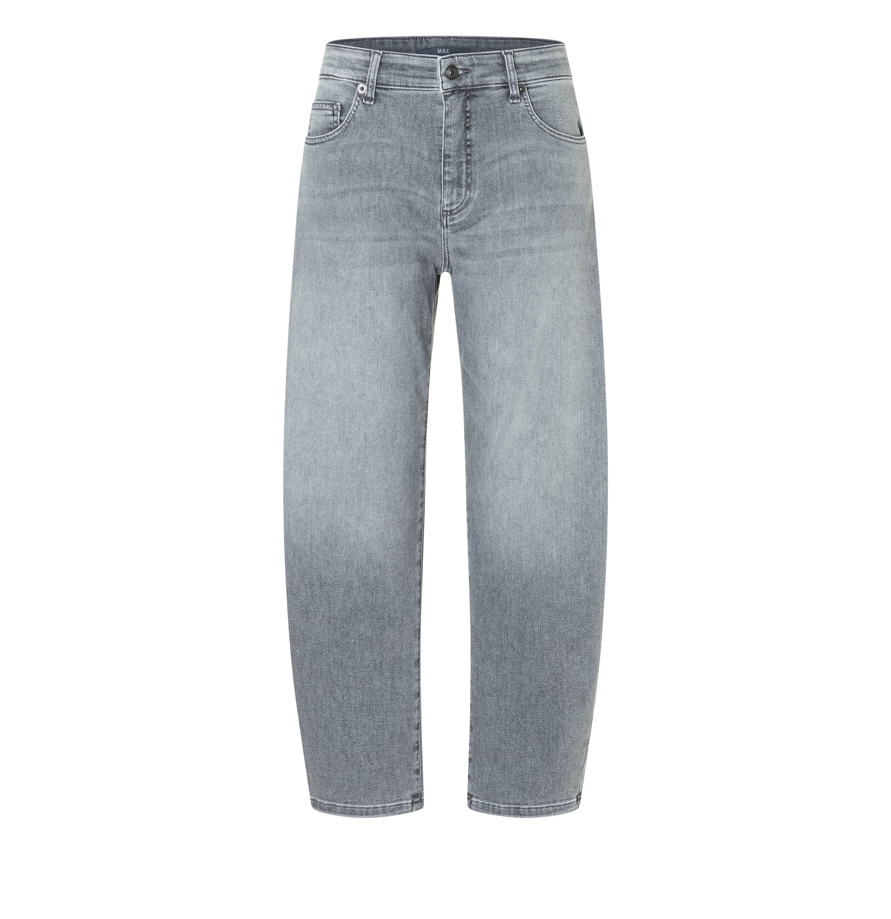 Barrel jeans in a light lyocell blend. | DANNI | fancy grey used | Front view of bust