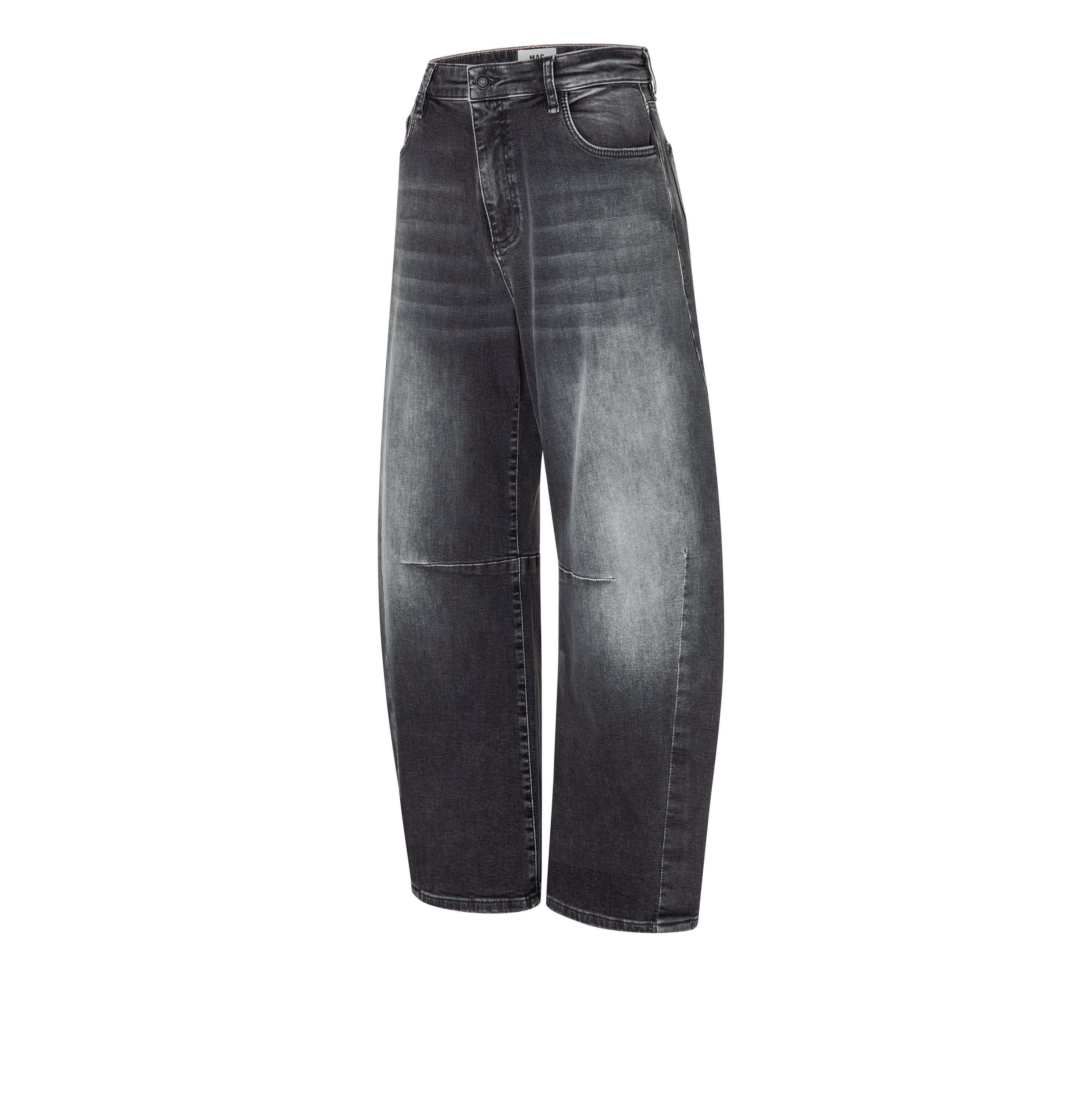 Modern barrel jeans made of comfort stretch denim. | S-NAME | S-FBBZ | Oblique view of bust