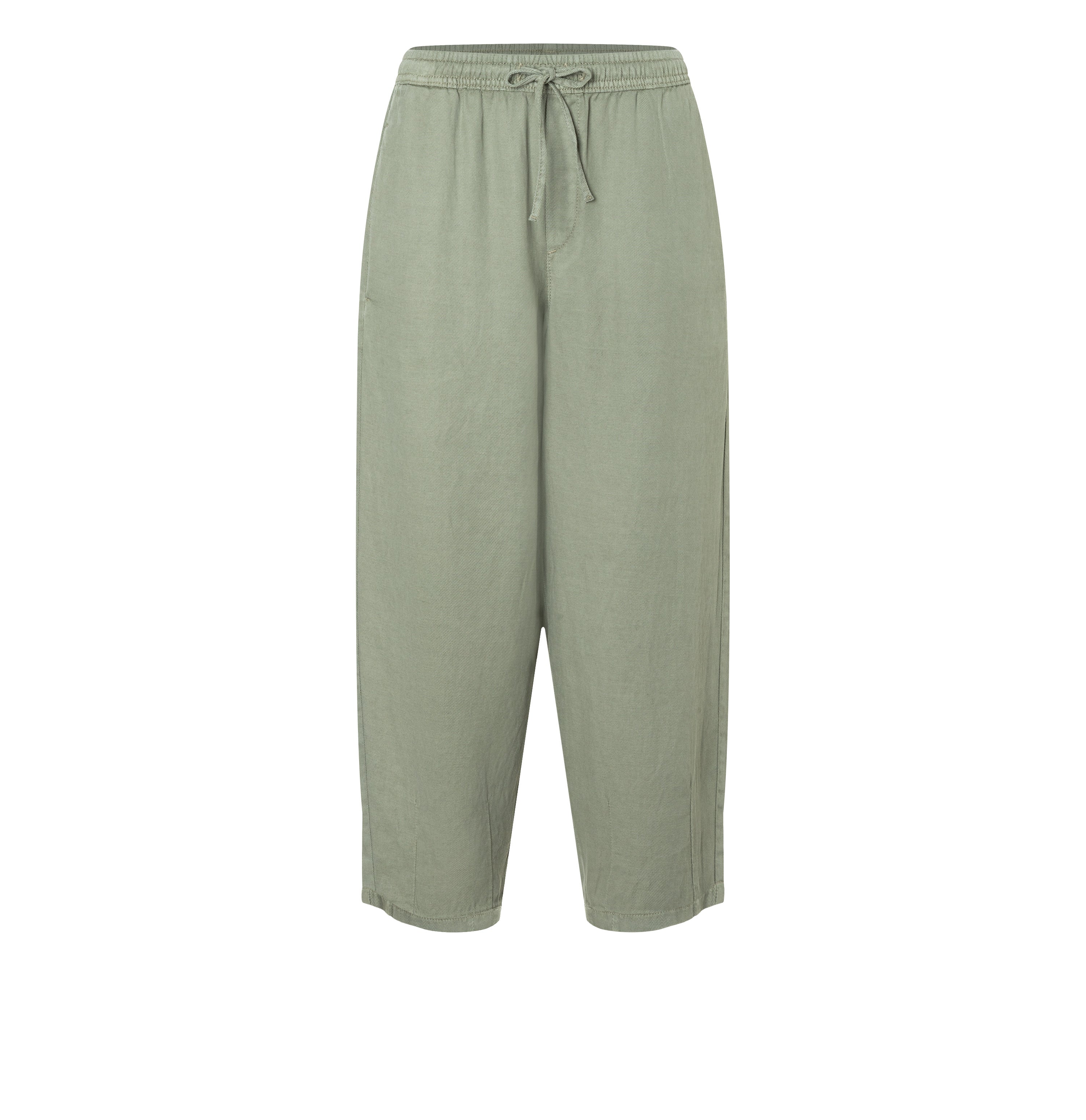 Relaxed trousers in a linen-lyocell-cotton blend. | BAY 2.3 relaxed | dried rosemary PPT | Front view of bust