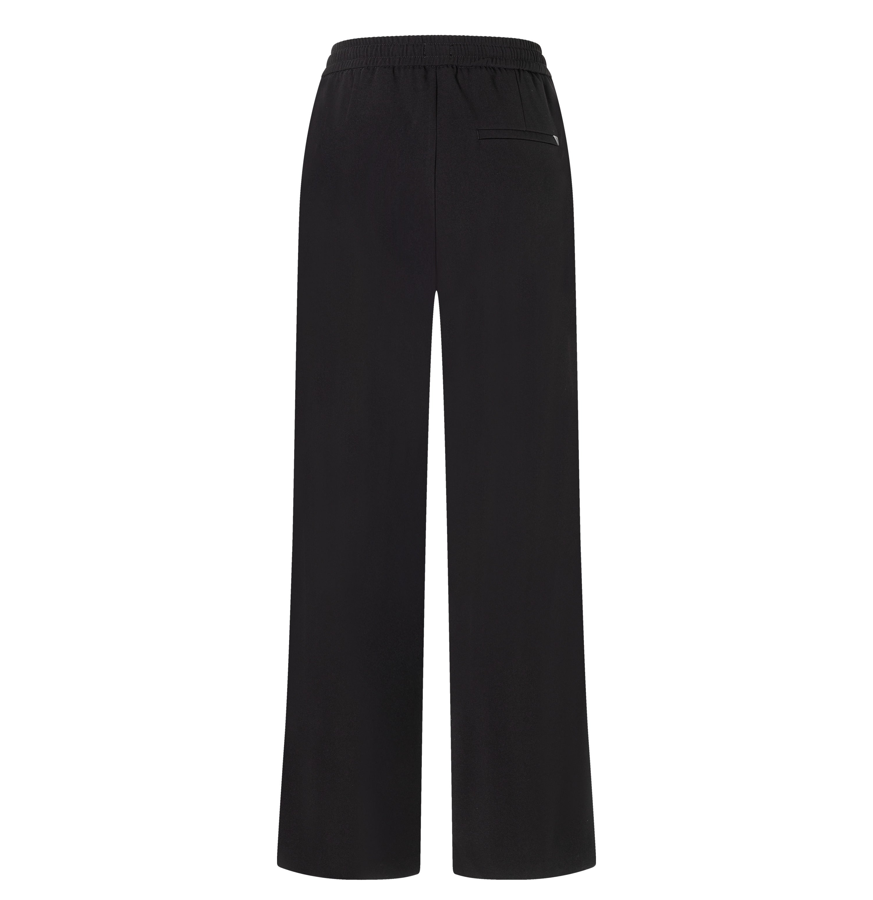 Wide jump-in trousers in a soft crepe material. | CHRISTY | black | Back view of bust