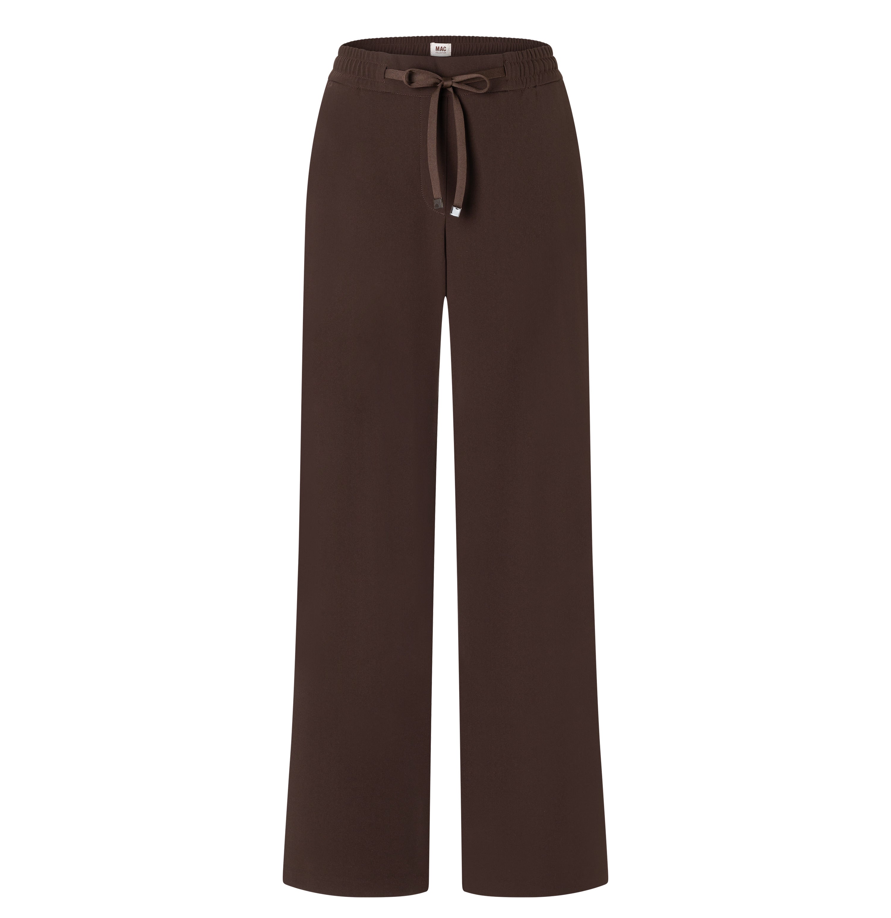 Wide fit made of flowing, floating crepe. | CHRISTY | truffle brown | Front view of bust