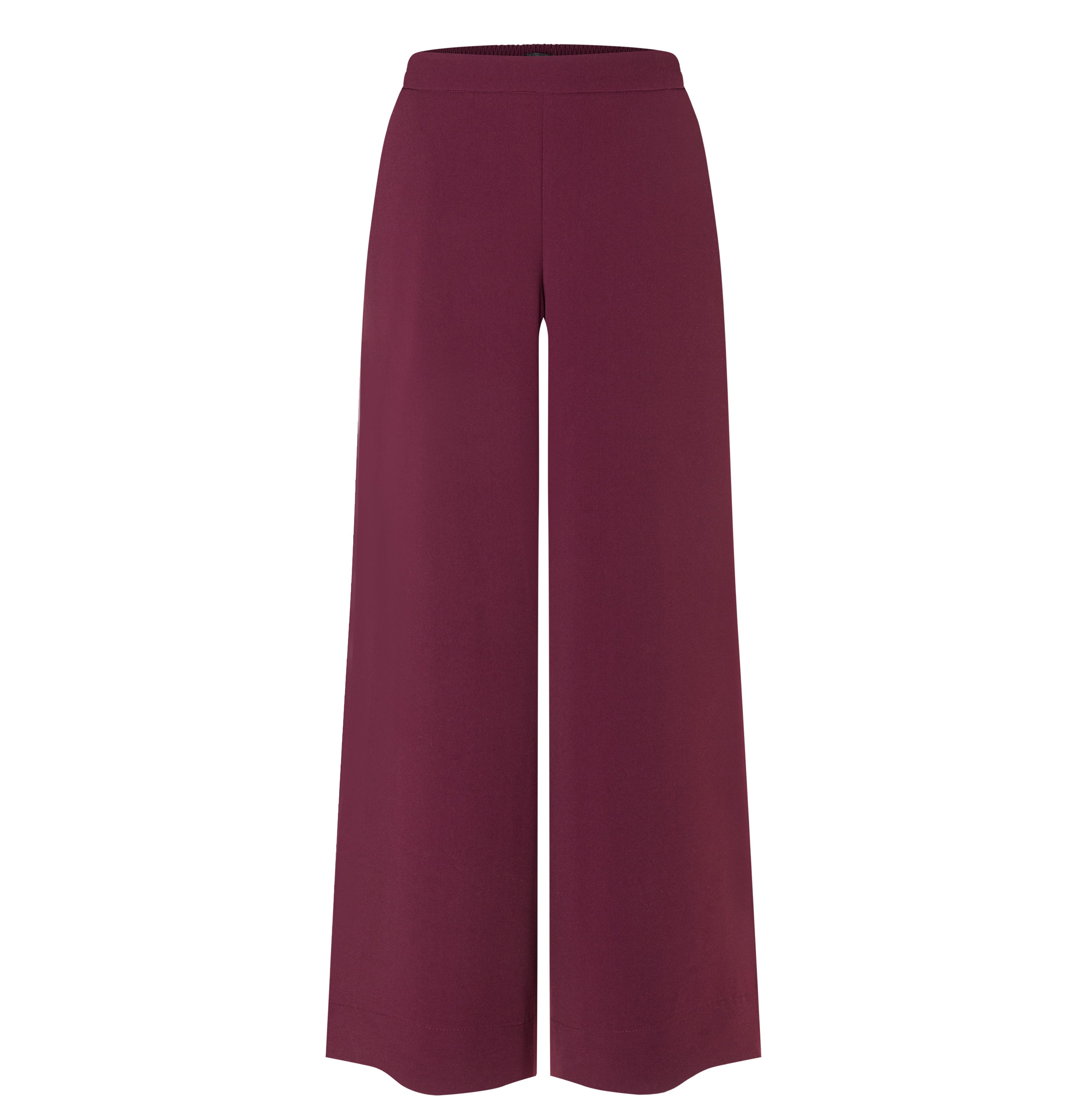Wide, flowing trousers made of floating crepe. | CORALIE | fig | Front view of bust
