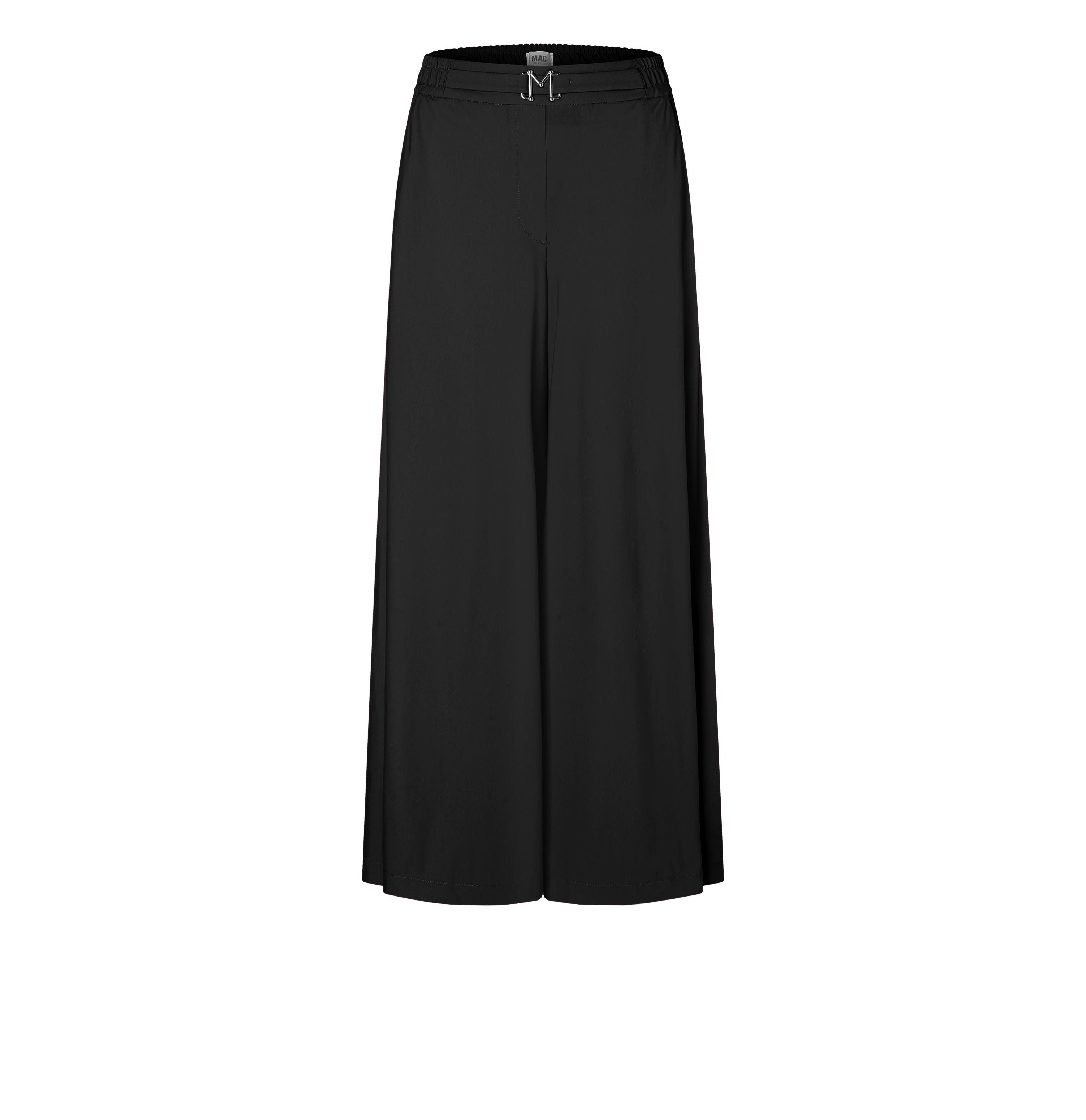 Extra wide jump-in trousers with belt detail. | PIA | black | Front view of bust