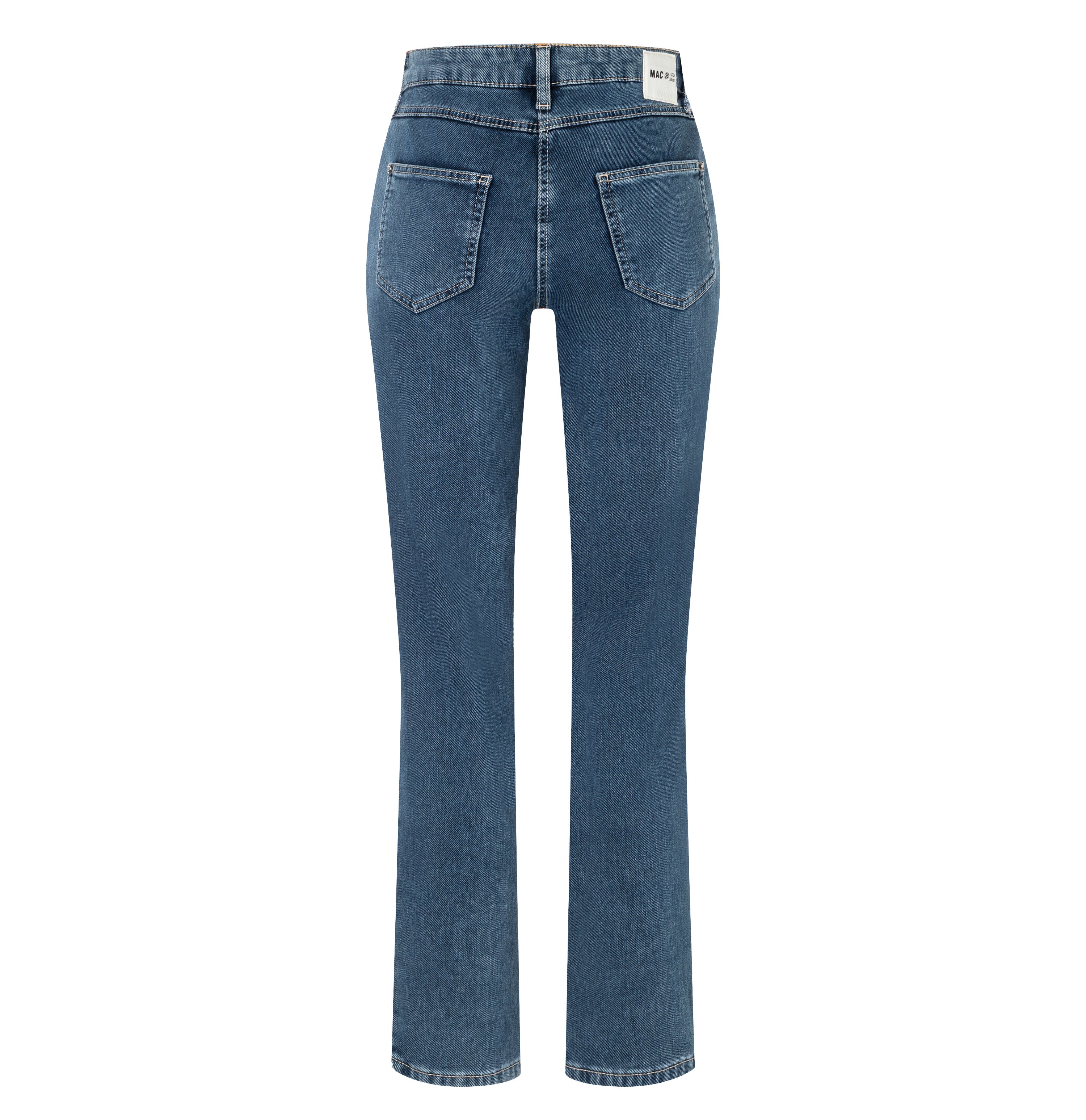 Straight jeans in a cosy viscose blend. | MELANIE | mid blue authentic | Back view of bust