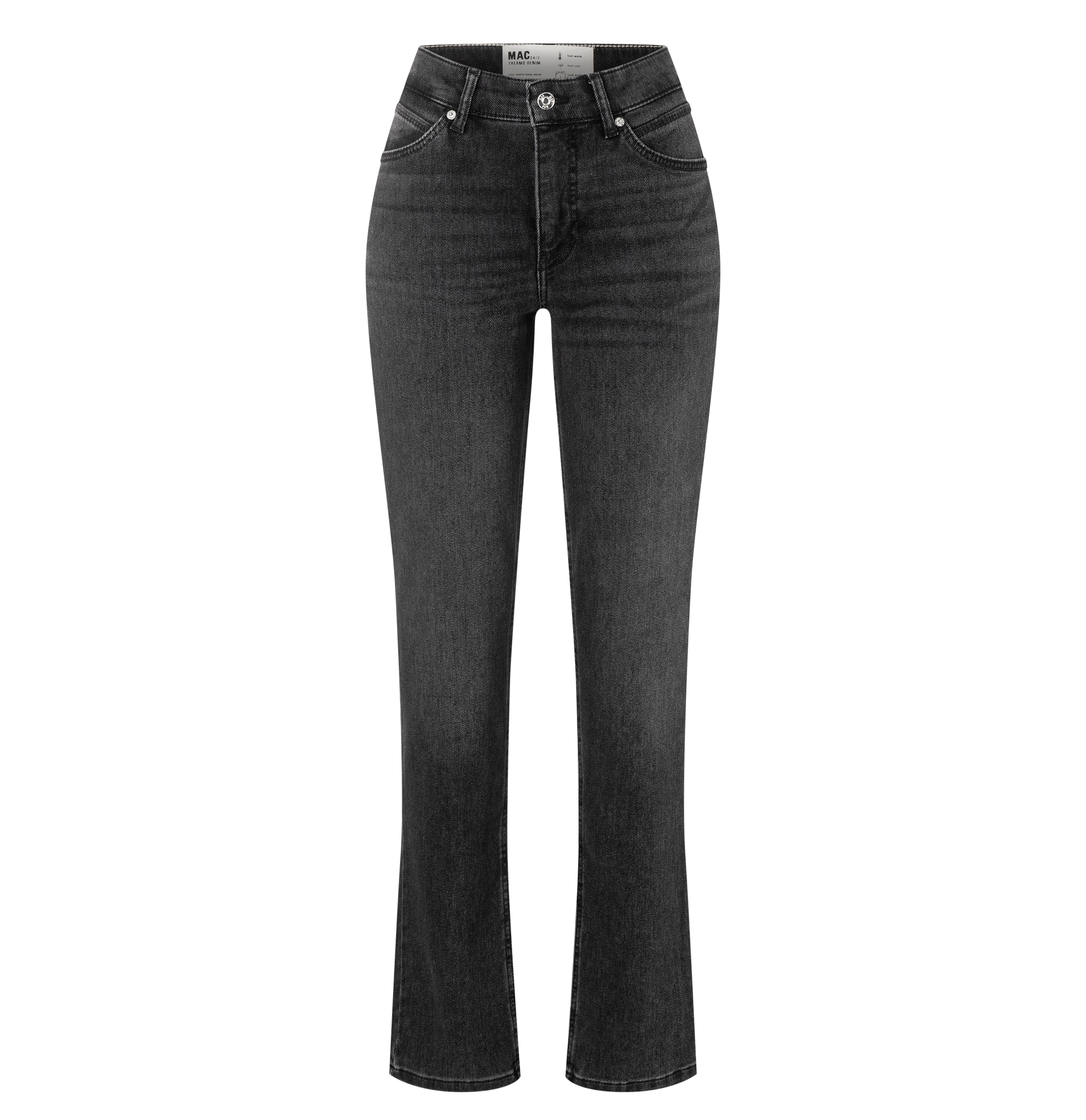 Straight jeans in a cosy viscose blend. | MELANIE | grey basic | Front view of bust