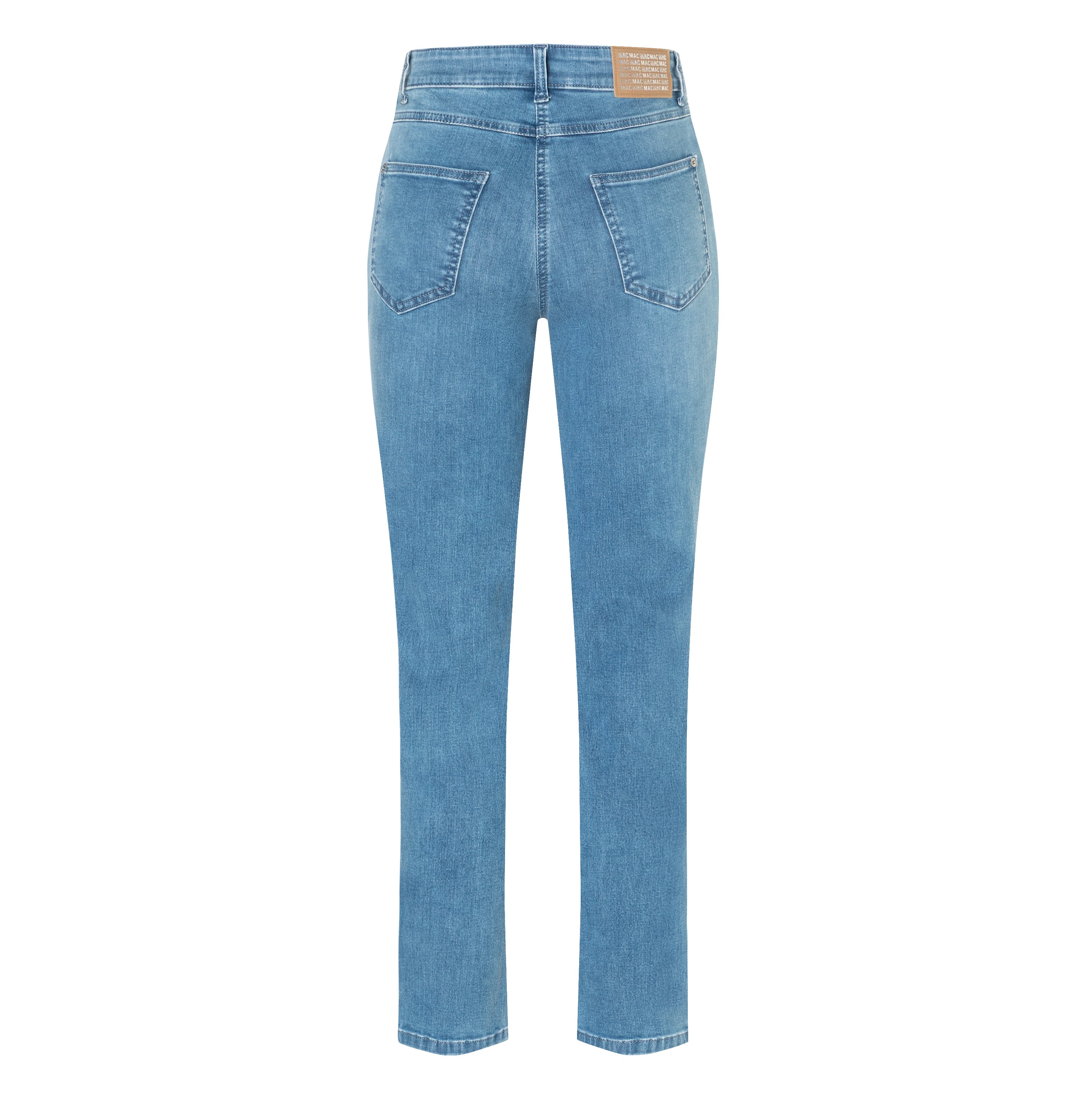 Straight jeans made of comfort stretch denim. | MELANIE | authentic baby blue | Back view of bust