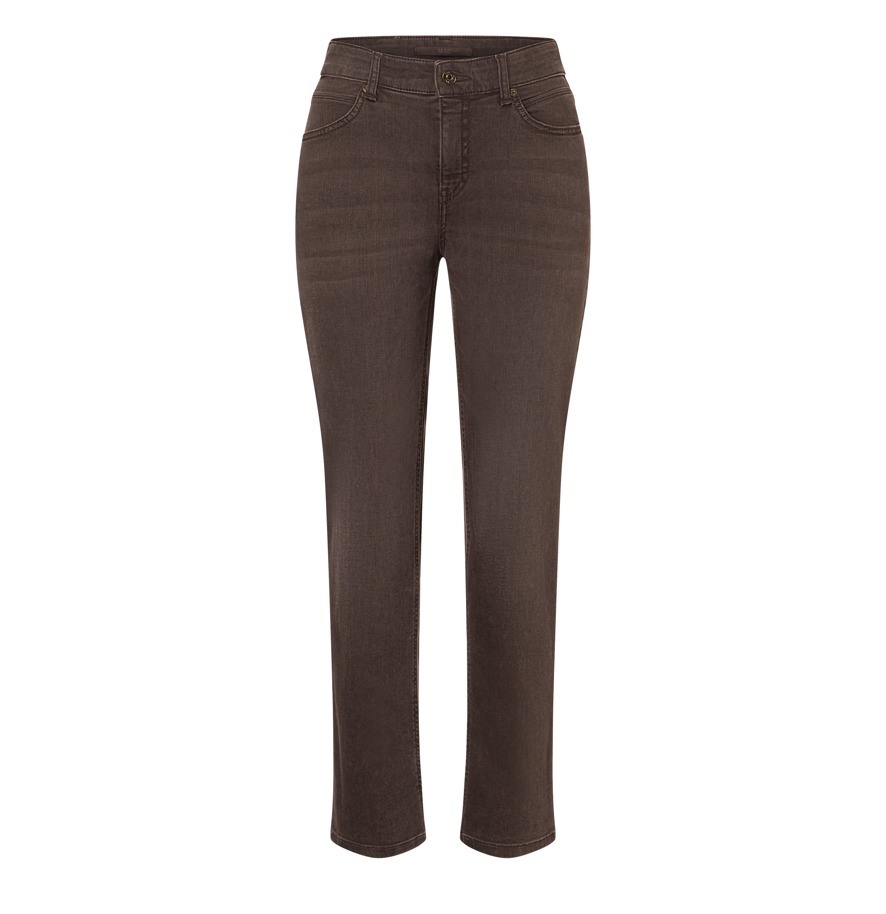 Straight fit made from comfort stretch denim. | MELANIE | brown stone wash | Front view of bust