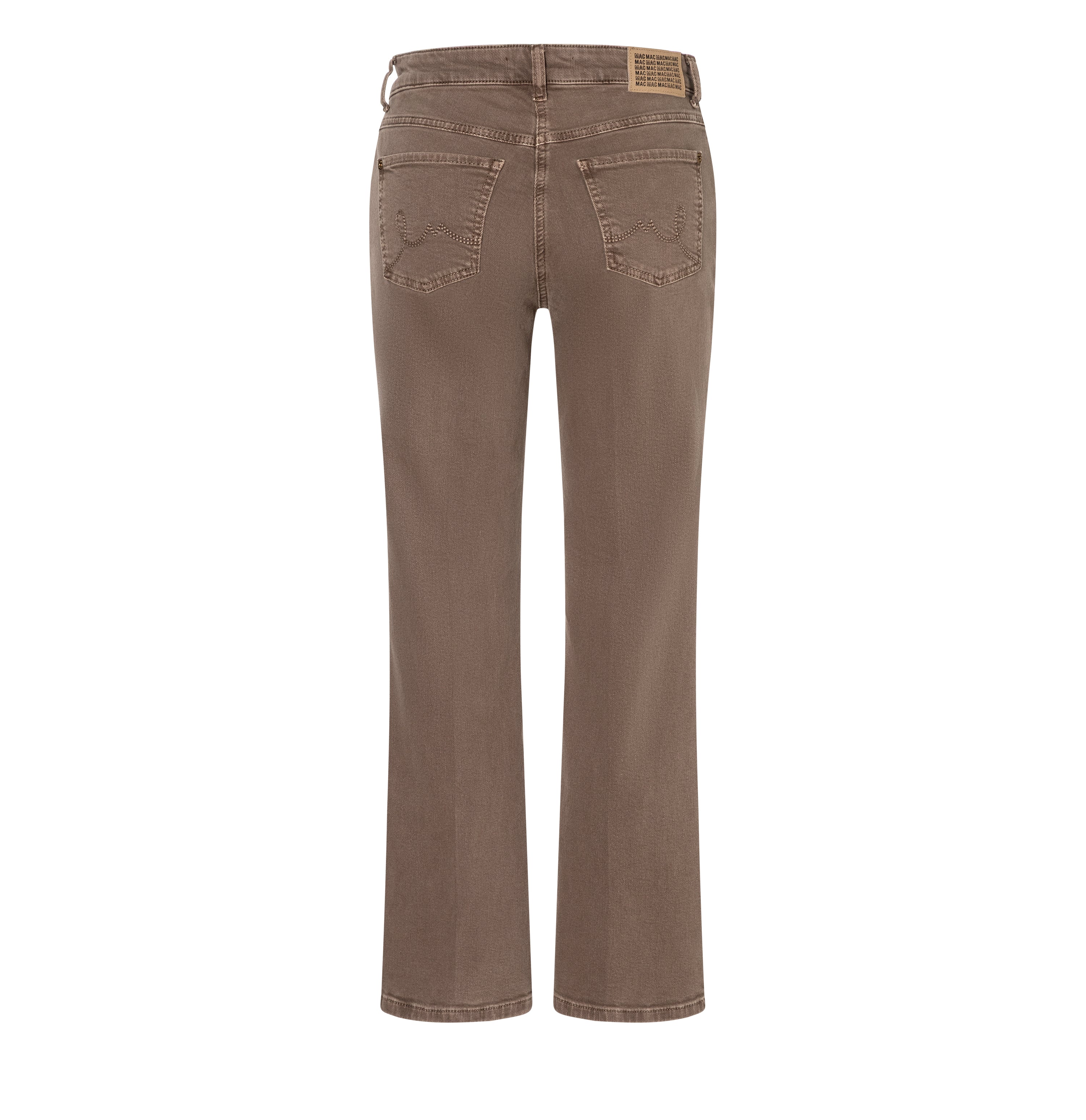 Flared jeans made of comfortable colour denim. | LAURA | light tree bark | Back view of bust