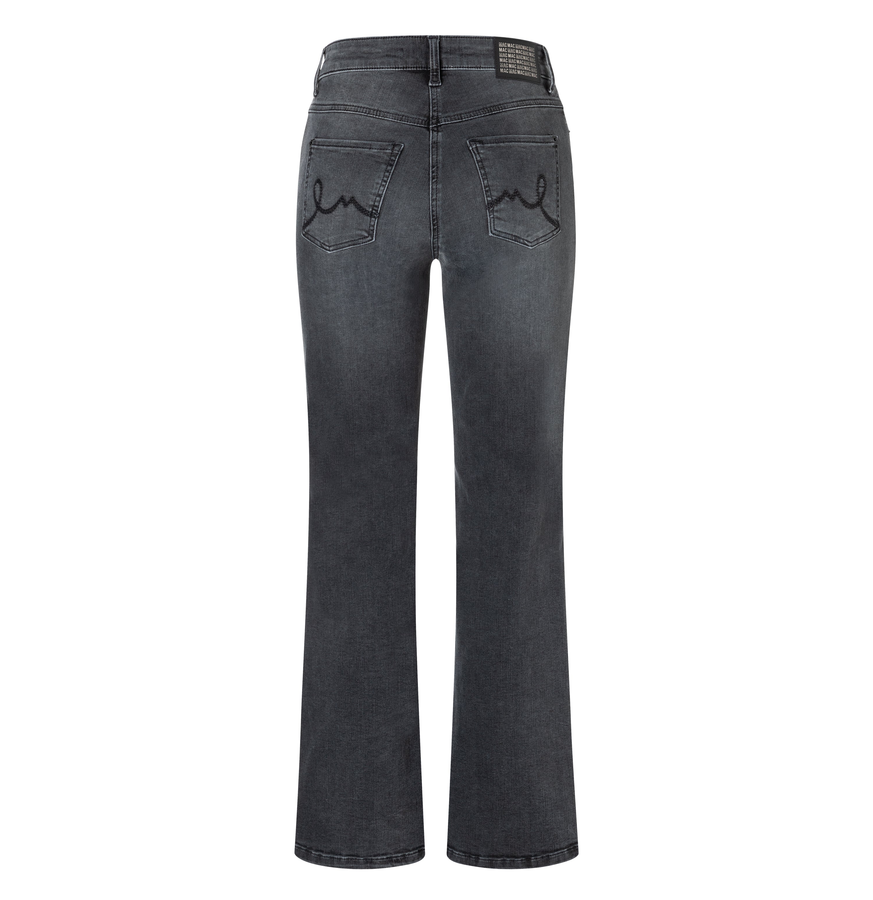 Comfortable flared jeans with seam details. | LAURA | authentic carbon wash | Back view of bust