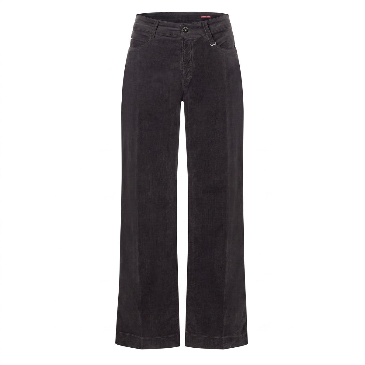 Wide trousers made of soft baby corduroy. | WIDE | smoked grey antique | Front view of bust