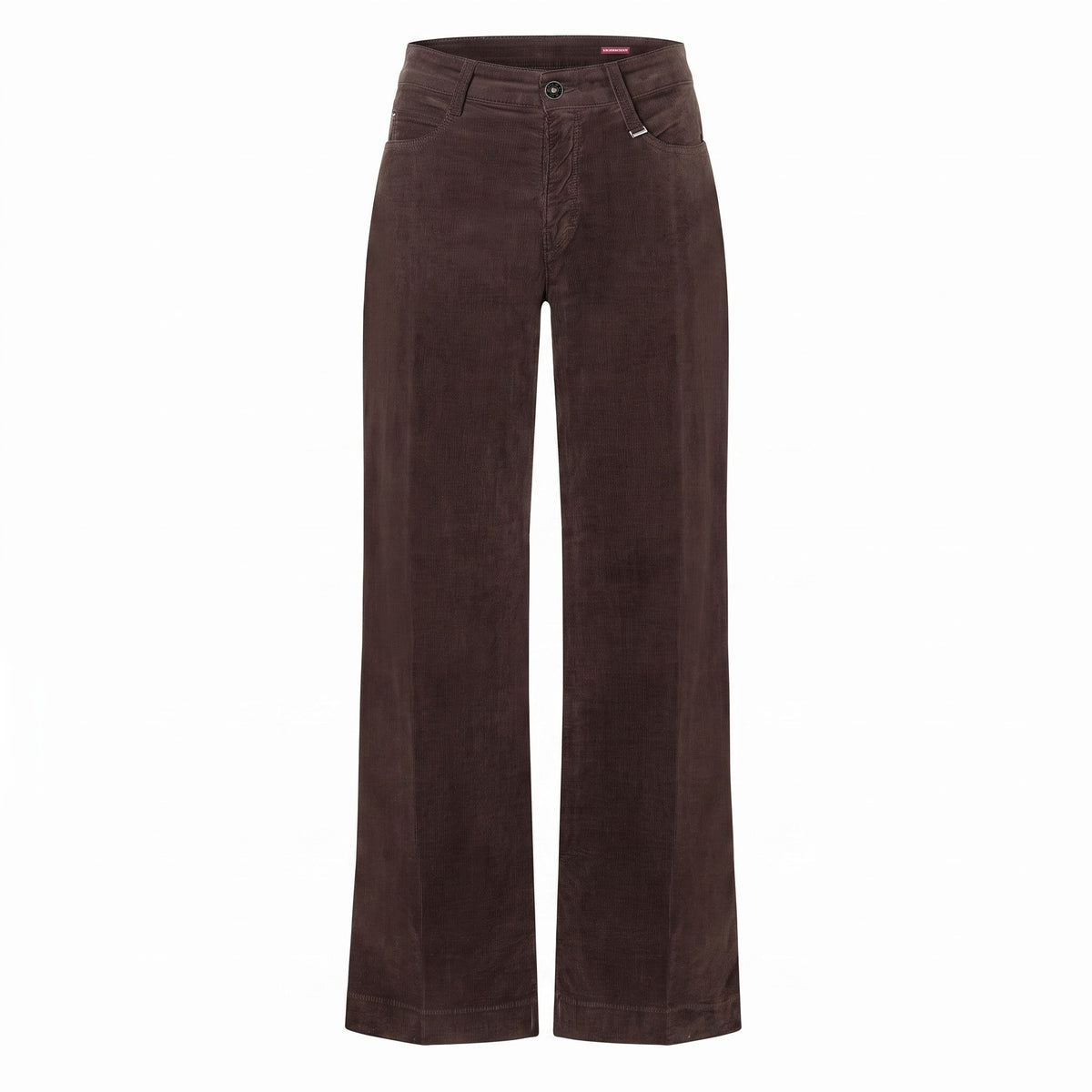 Wide trousers made of soft baby corduroy. | WIDE | truffle brown PPT | Front view of bust