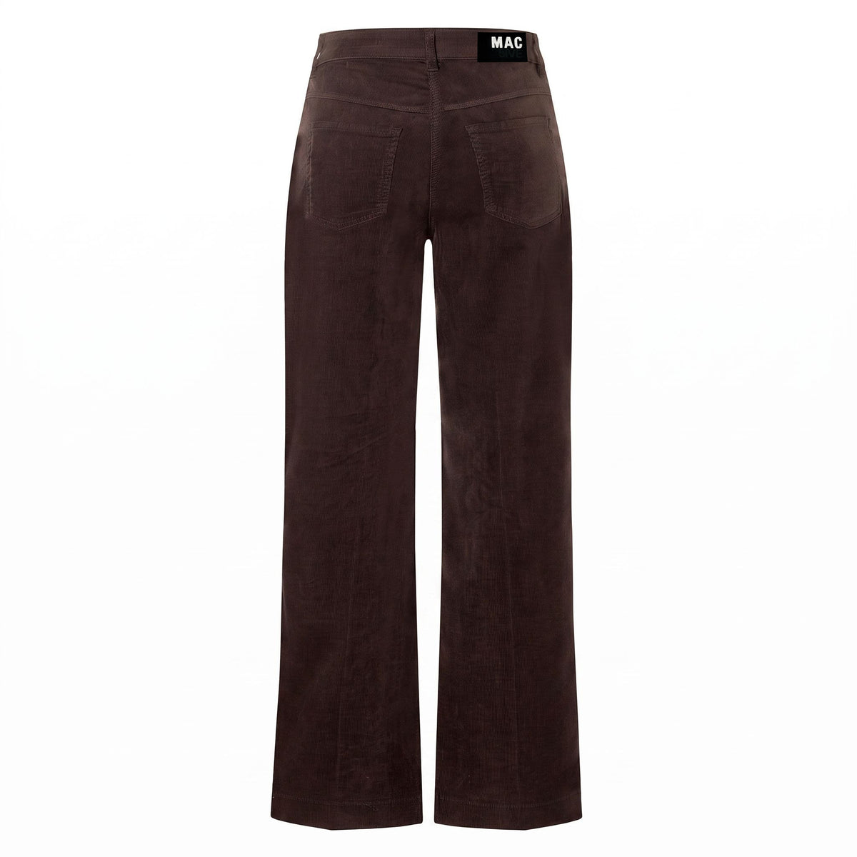 Wide trousers made of soft baby corduroy. | WIDE | truffle brown PPT | Back view of bust