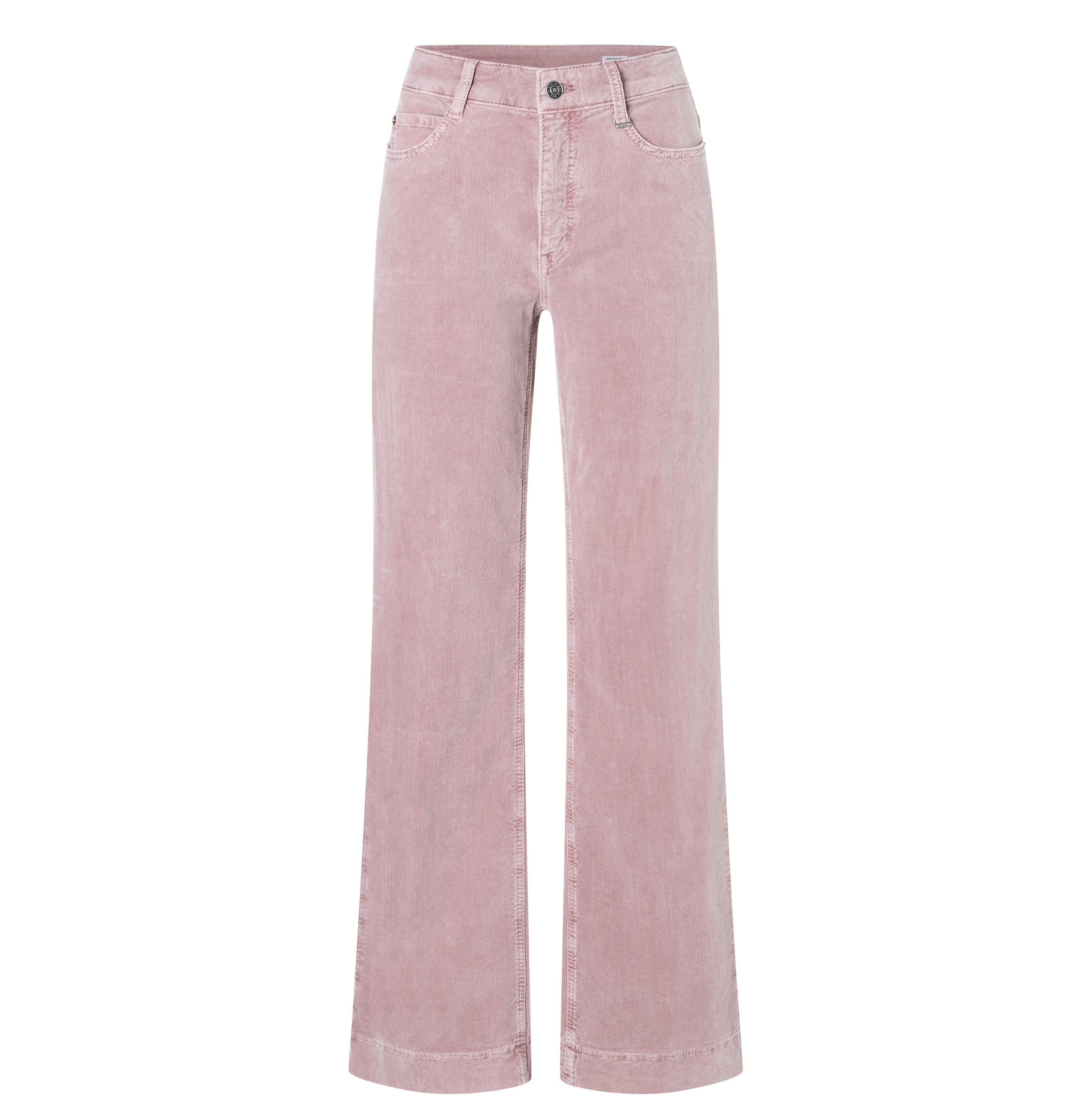 Wide, comfortable trousers made of soft baby corduroy. | WIDE | autumn rose | Front view of bust