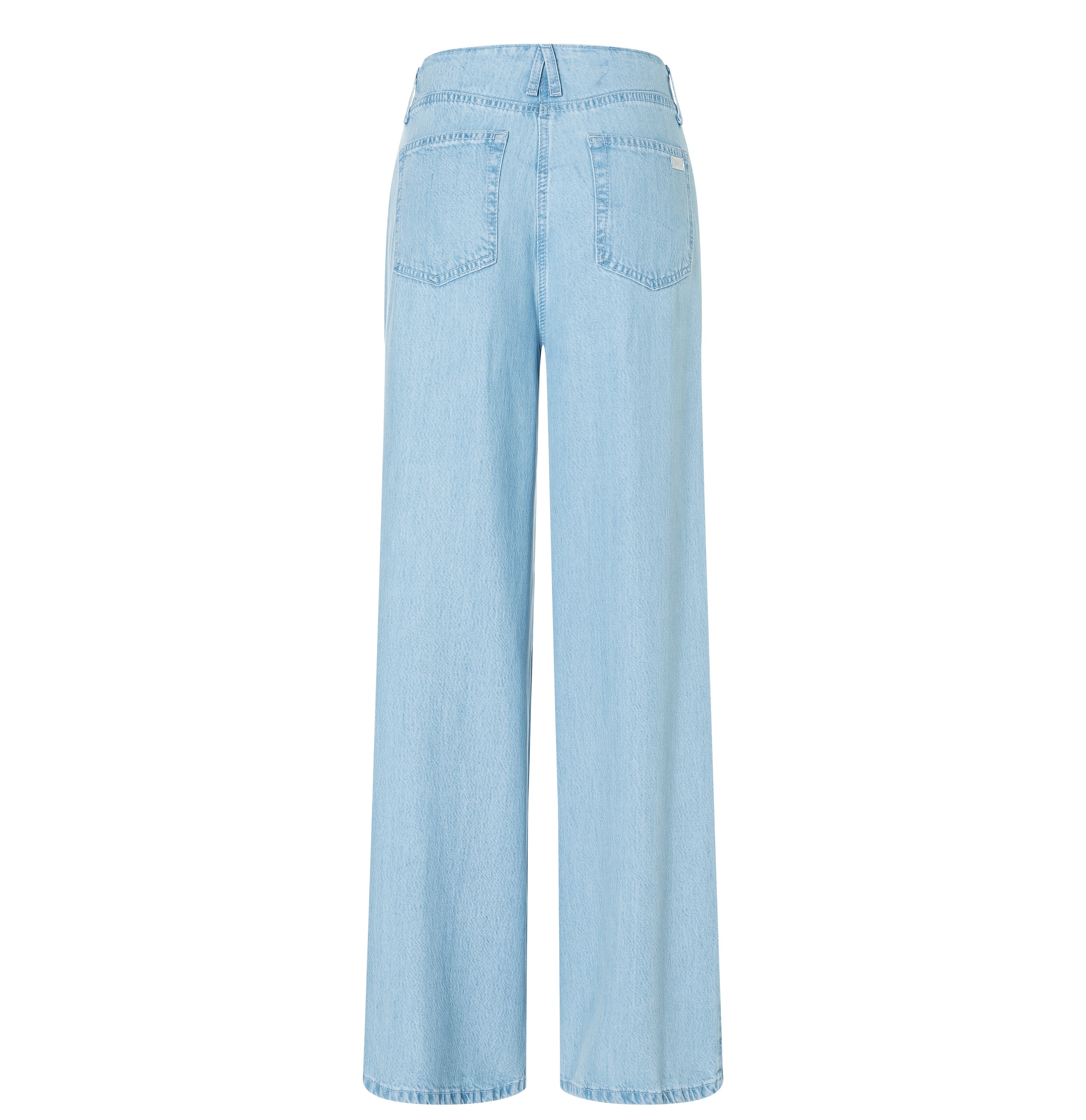 Wide, light jeans made of pure lyocell fibres. | NAILA | essential blue wash | Back view of bust