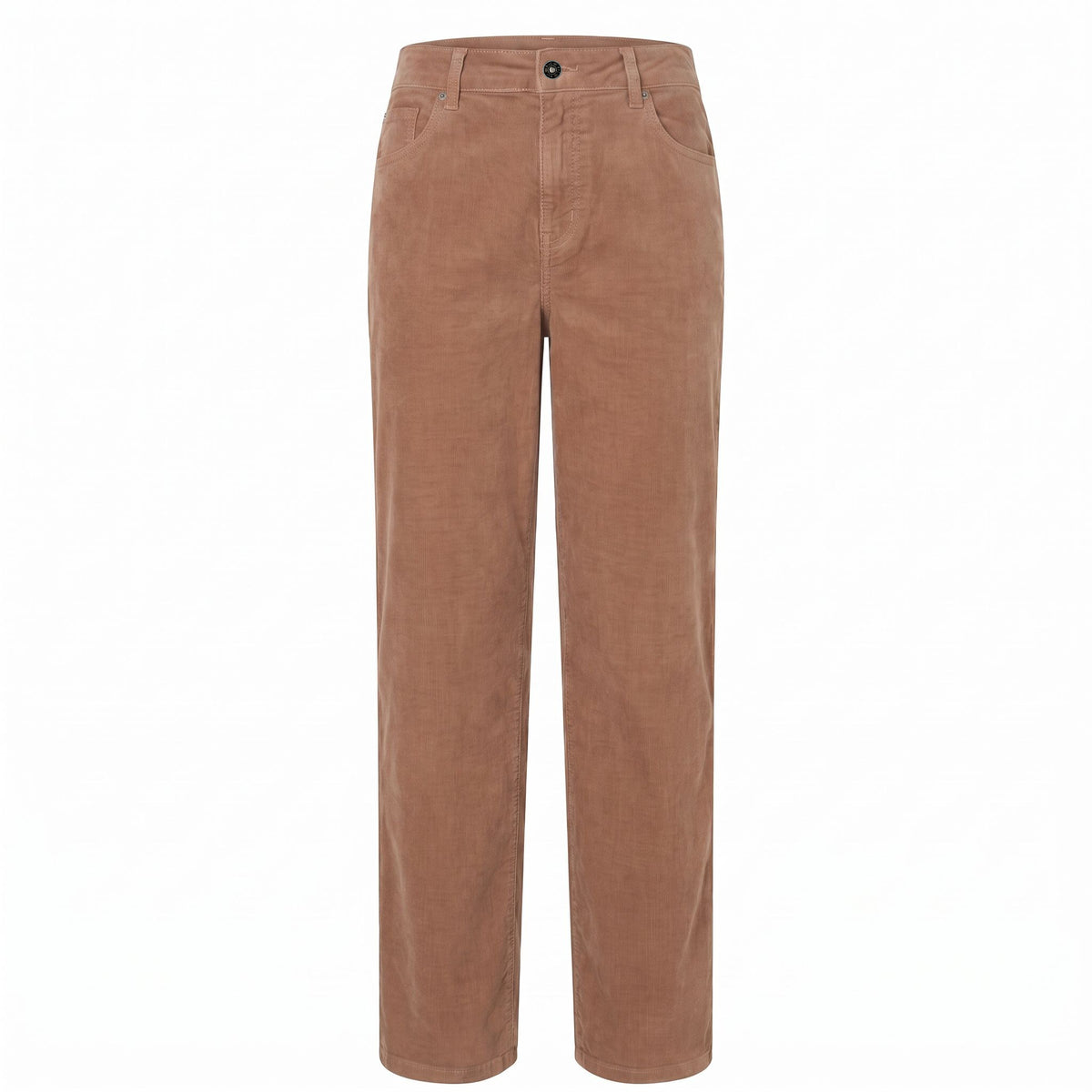 Feminine baby corduroy trousers with higher waist. | GRACIA | toasted coconut antique | Front view of bust