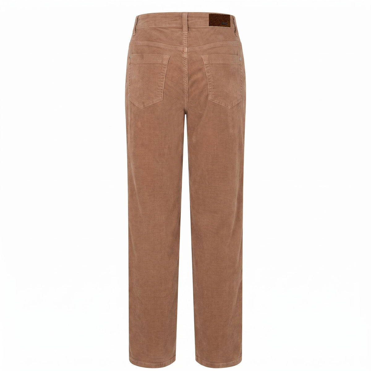Feminine baby corduroy trousers with higher waist. | GRACIA | toasted coconut antique | Back view of bust