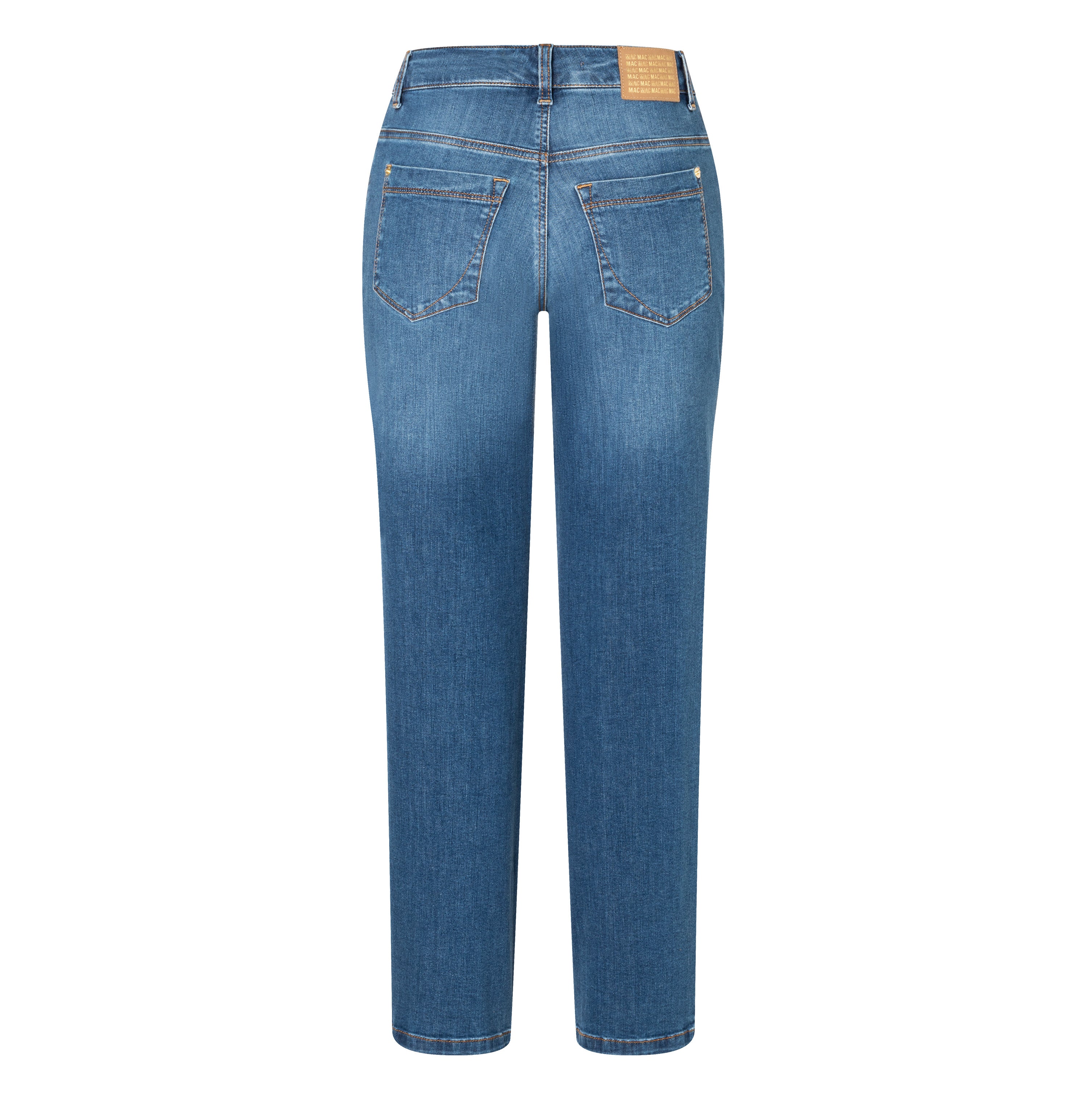 Authentic, flexible jeans with a feminine fit. | GRACIA | medium blue authentic used | Back view of bust