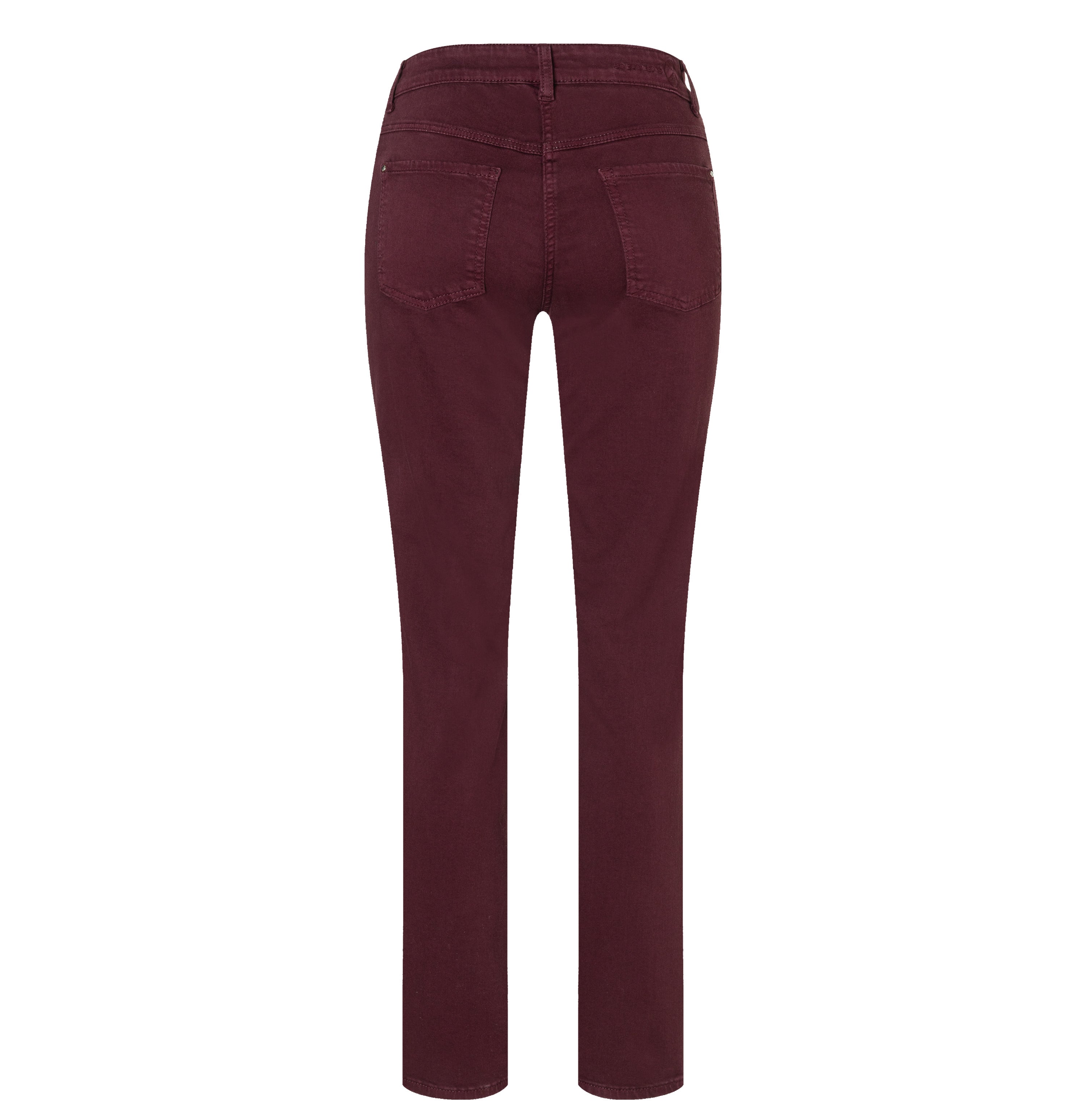 Straight fit made from hyper stretch denim. | DREAM | bordeaux PPT | Back view of bust