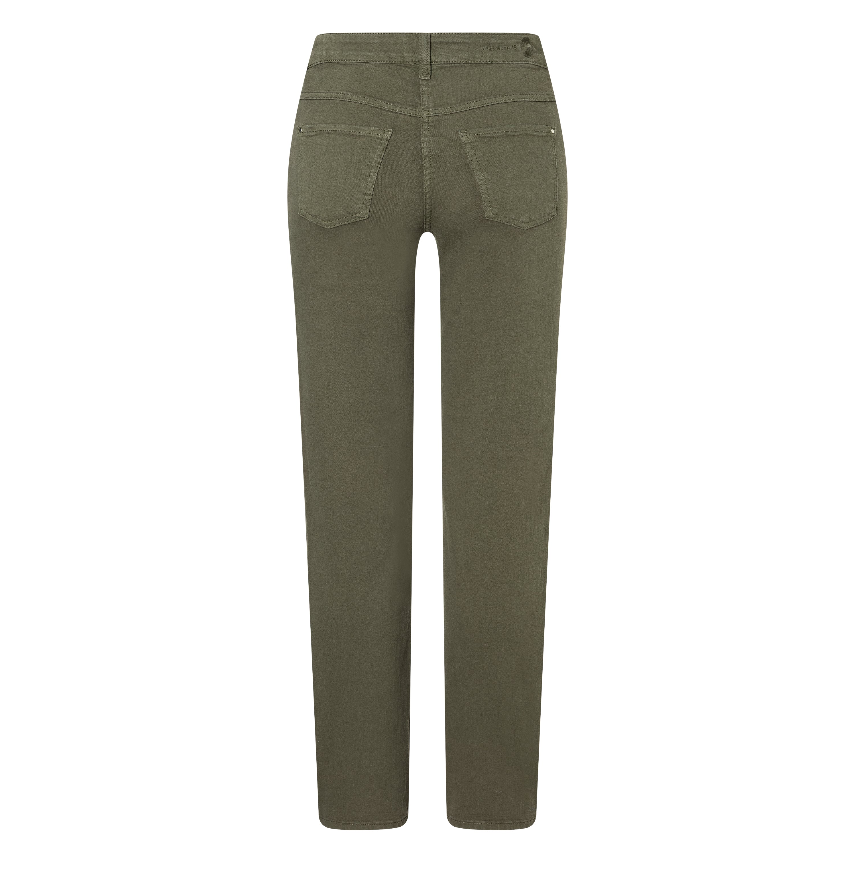 Straight shaping jeans made of hyper stretch denim. | DREAM | olive night PPT | Back view of bust