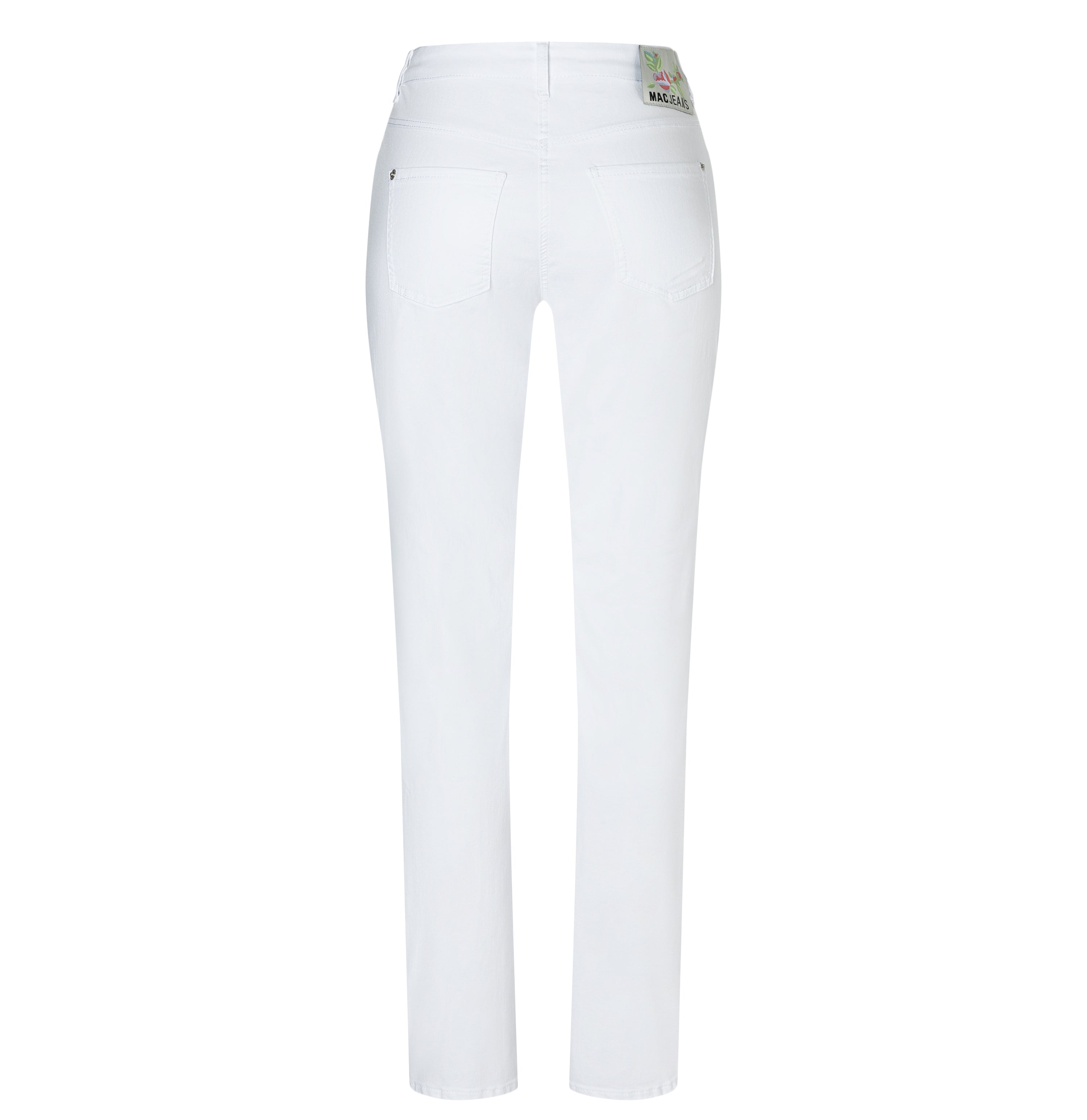 Straight, figure-shaping jeans with modal. | DREAM | white denim | Back view of bust