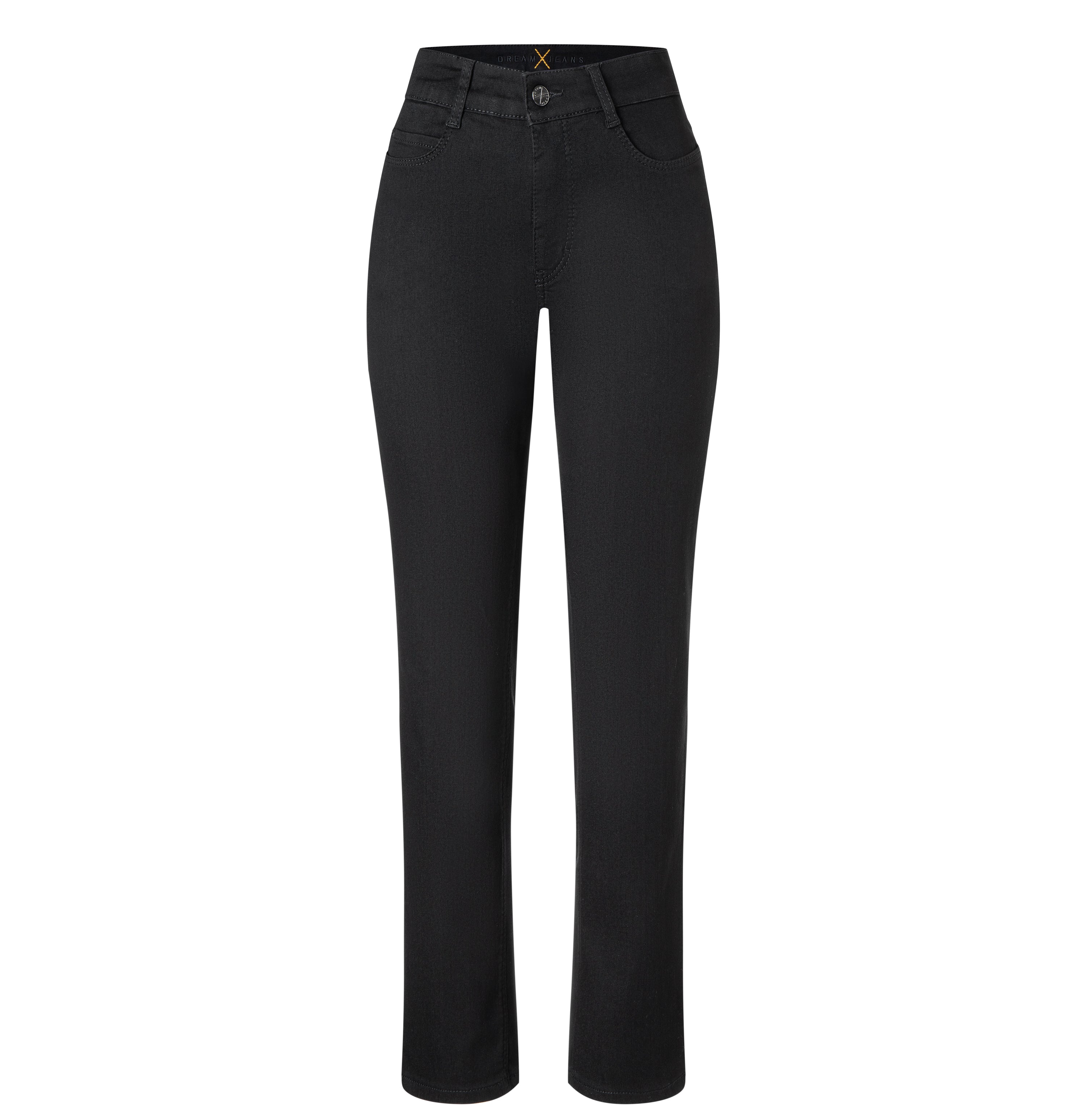Straight jeans with innovative shaping effect. | DREAM | black-black | Front view of bust
