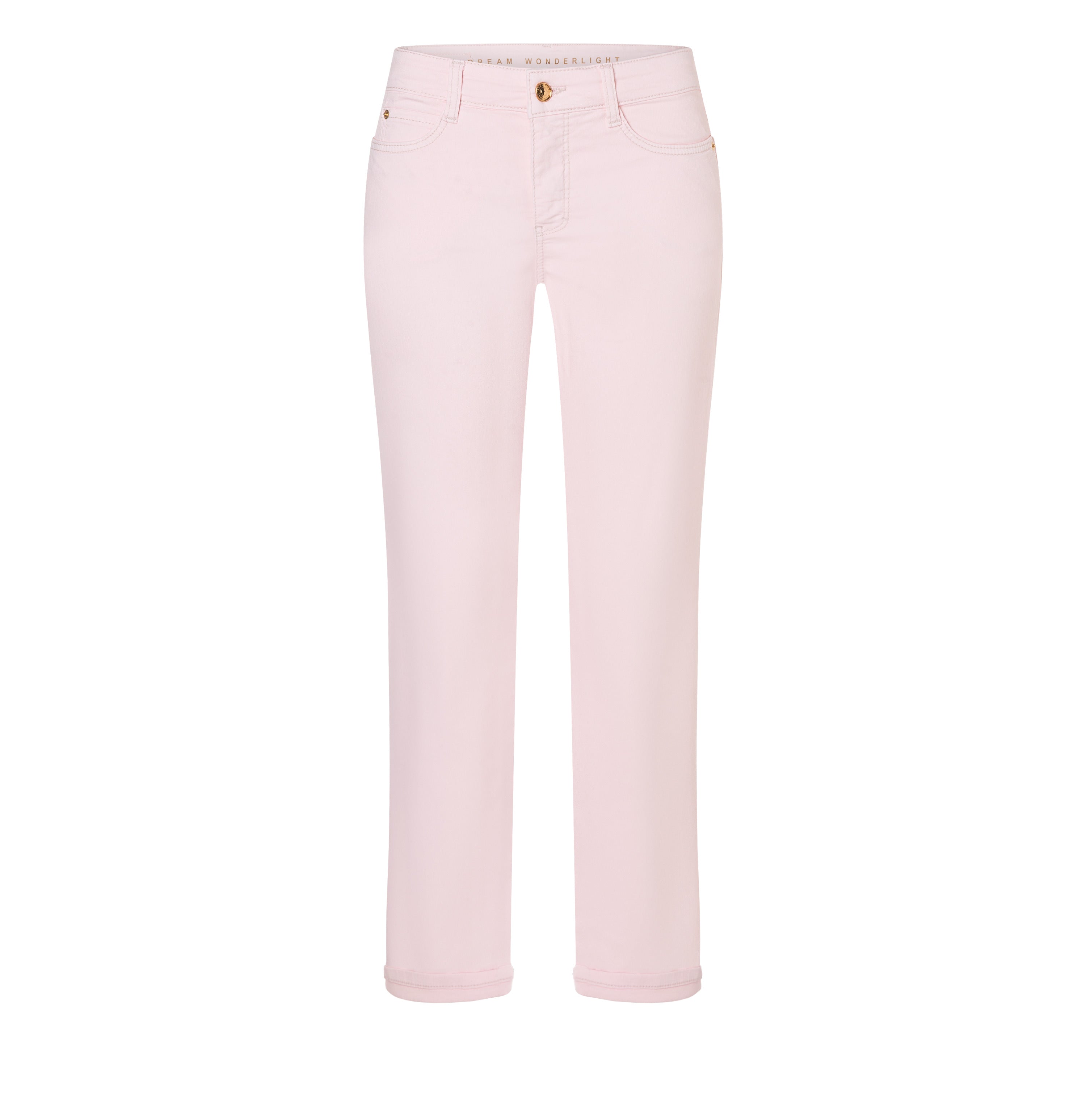 Cropped, wide shape jeans with modal. | DREAM cropped | pink marshmallow PPT | Front view of bust