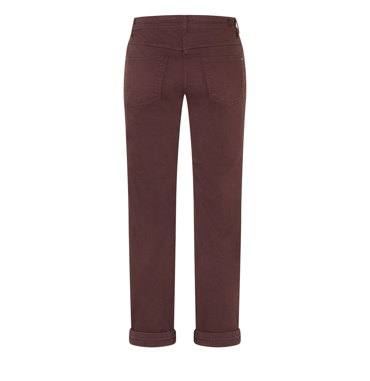 Straight hyper stretch jeans with turn-up. | DREAM cropped | smoky purple PPT | Back view of bust