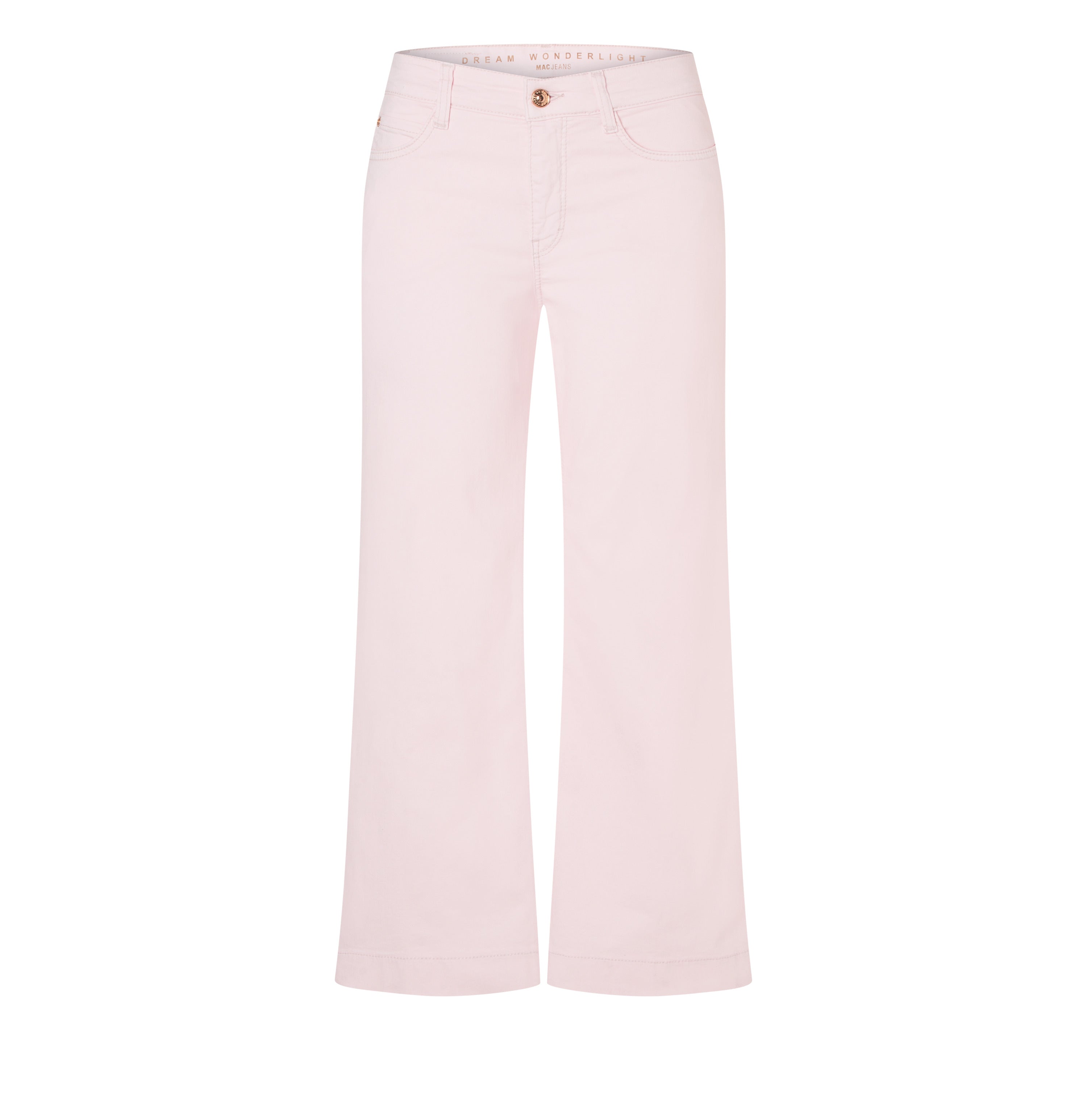 Wide shaping jeans in a lightweight material. | DREAM WIDE cropped | pink marshmallow PPT | Front view of bust