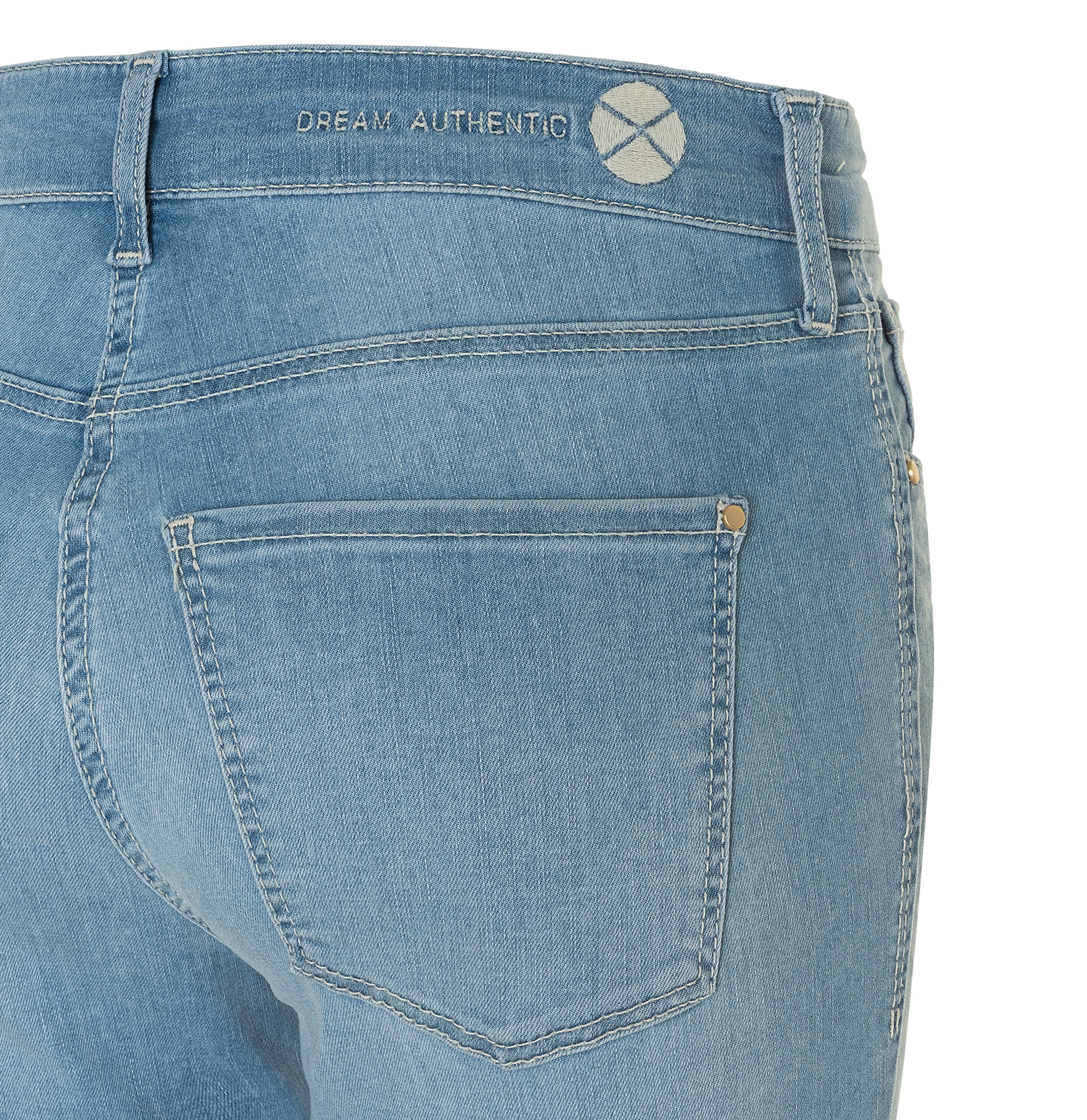 Modern kick model with innovative shaping effect. | DREAM KICK authentic | bluegrey used wash | Detail of bust