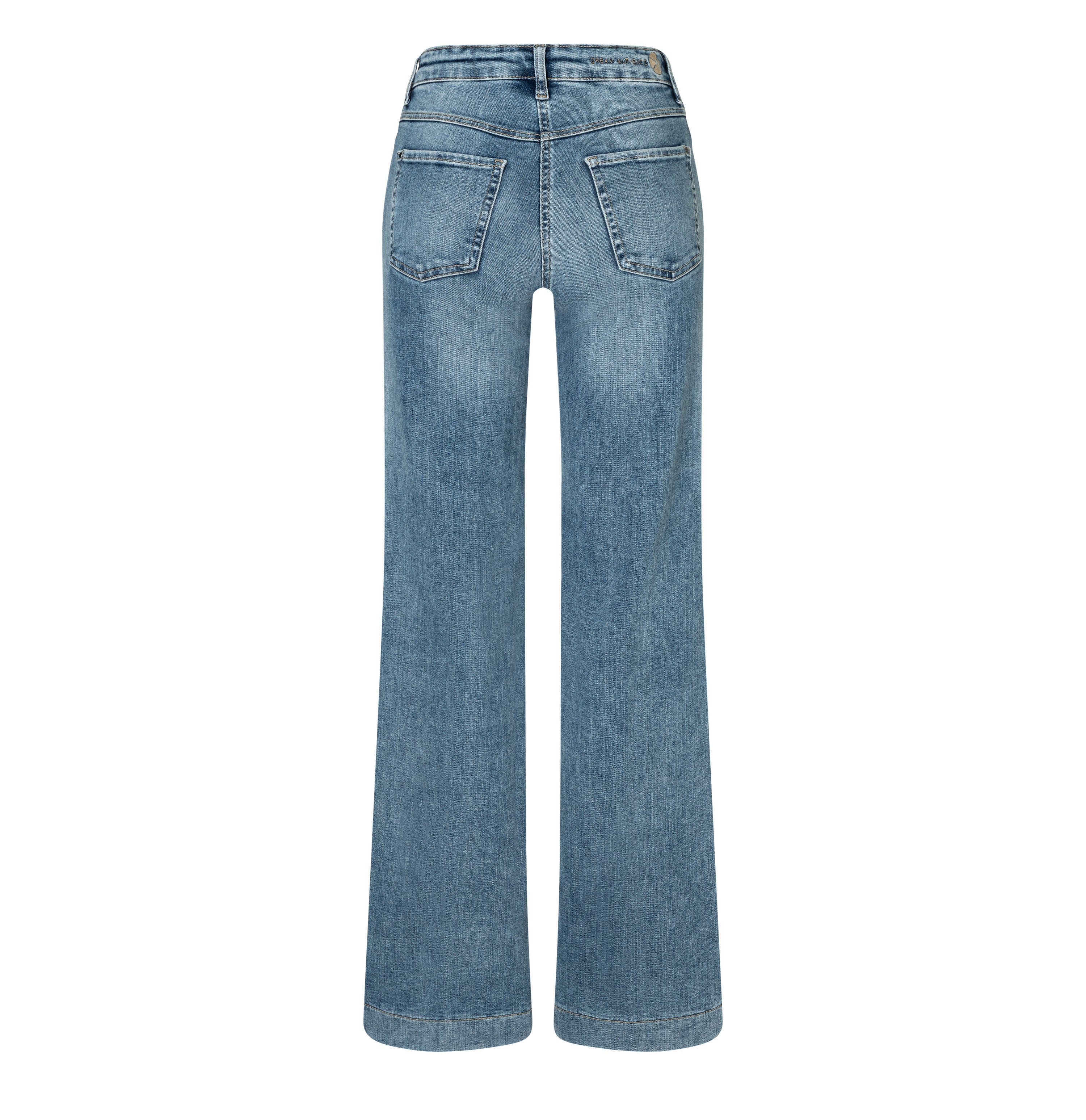 Wide fit made from hyper stretch denim. | DREAM WIDE authentic | authentic sky blue wash | Back view of bust