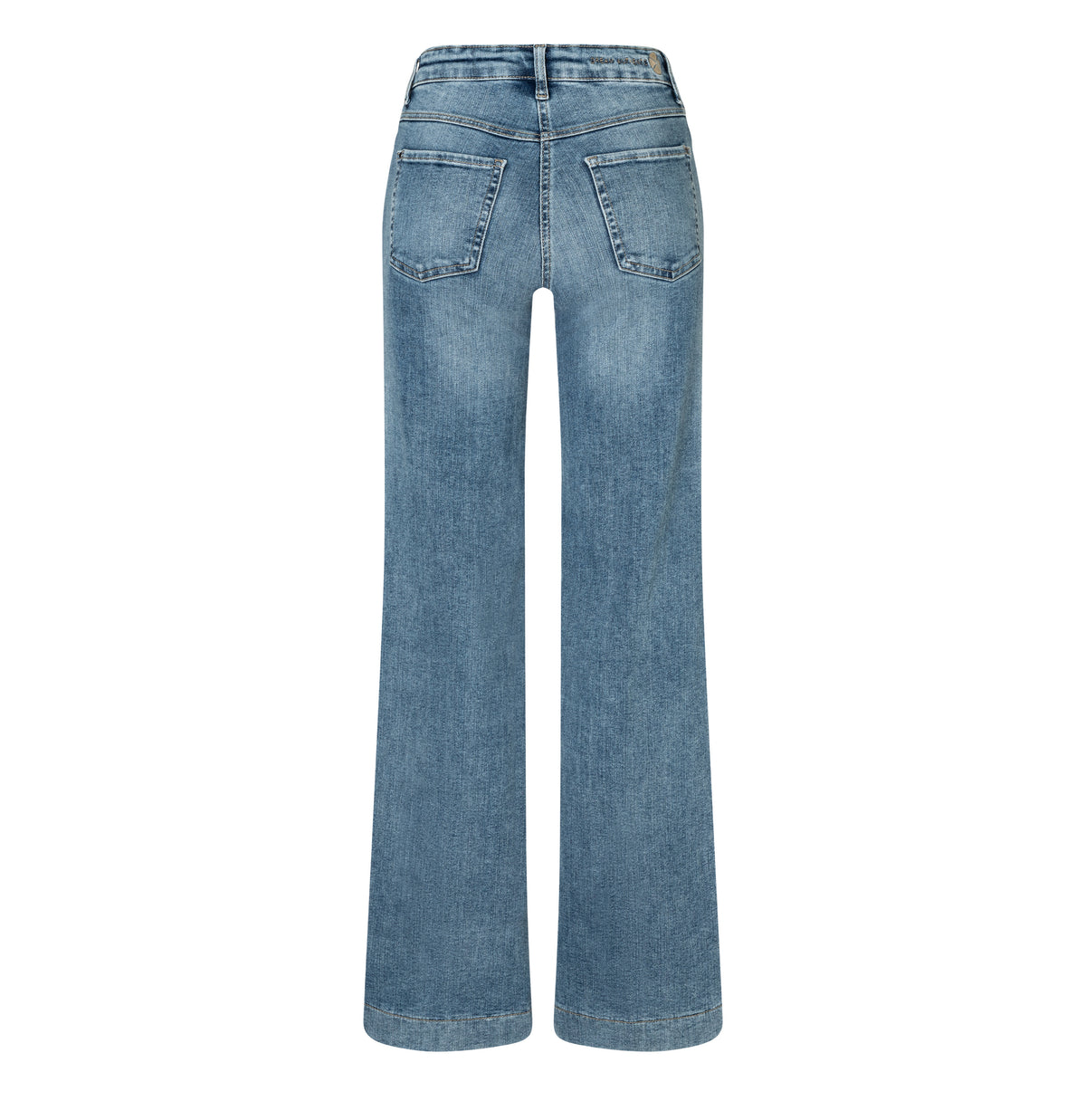 Wide fit made from hyper stretch denim. | DREAM WIDE authentic | authentic sky blue wash | Back view of bust