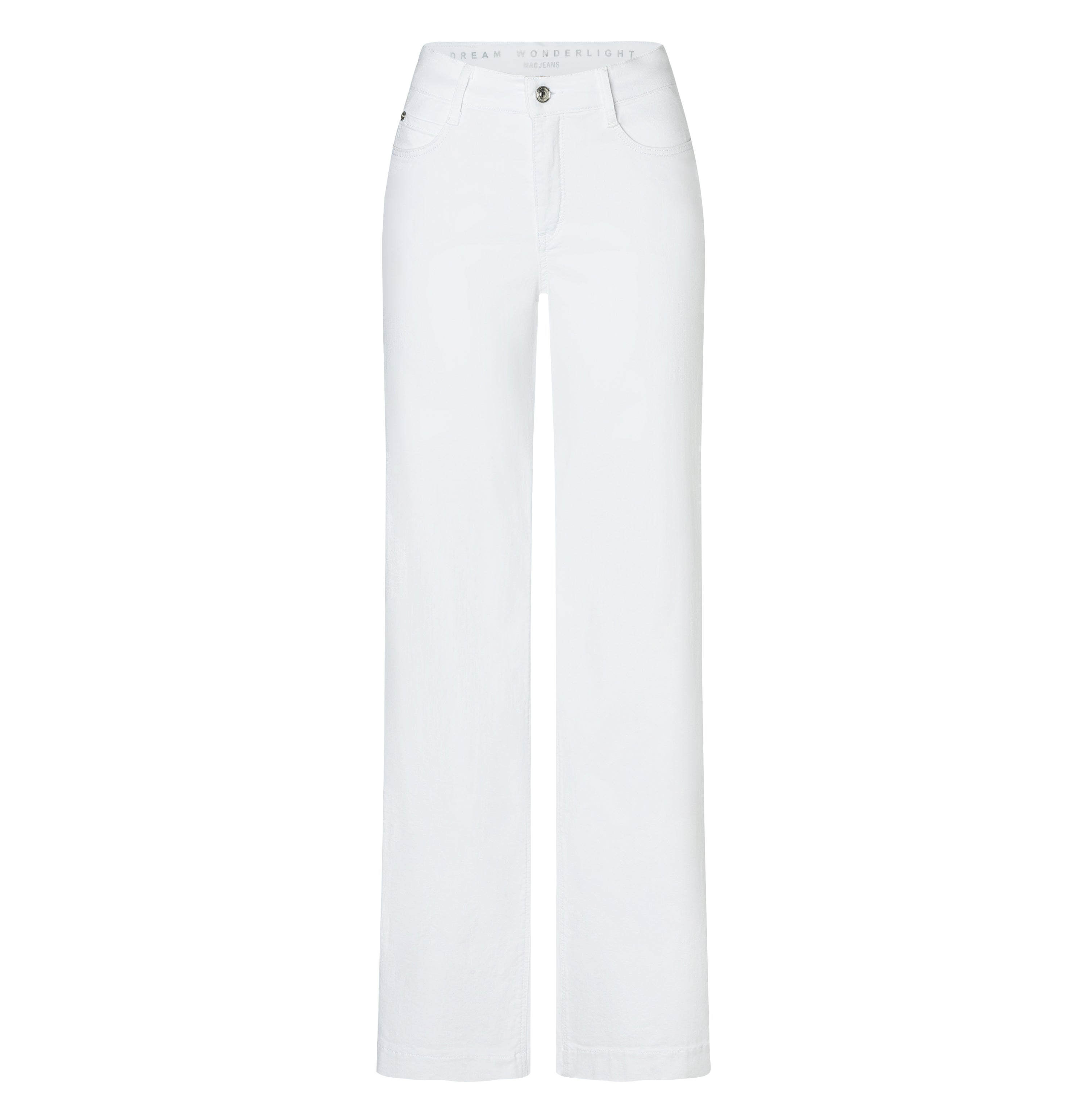 Wide, figure-shaping jeans in a modal blend. | DREAM WIDE | white denim | Front view of bust