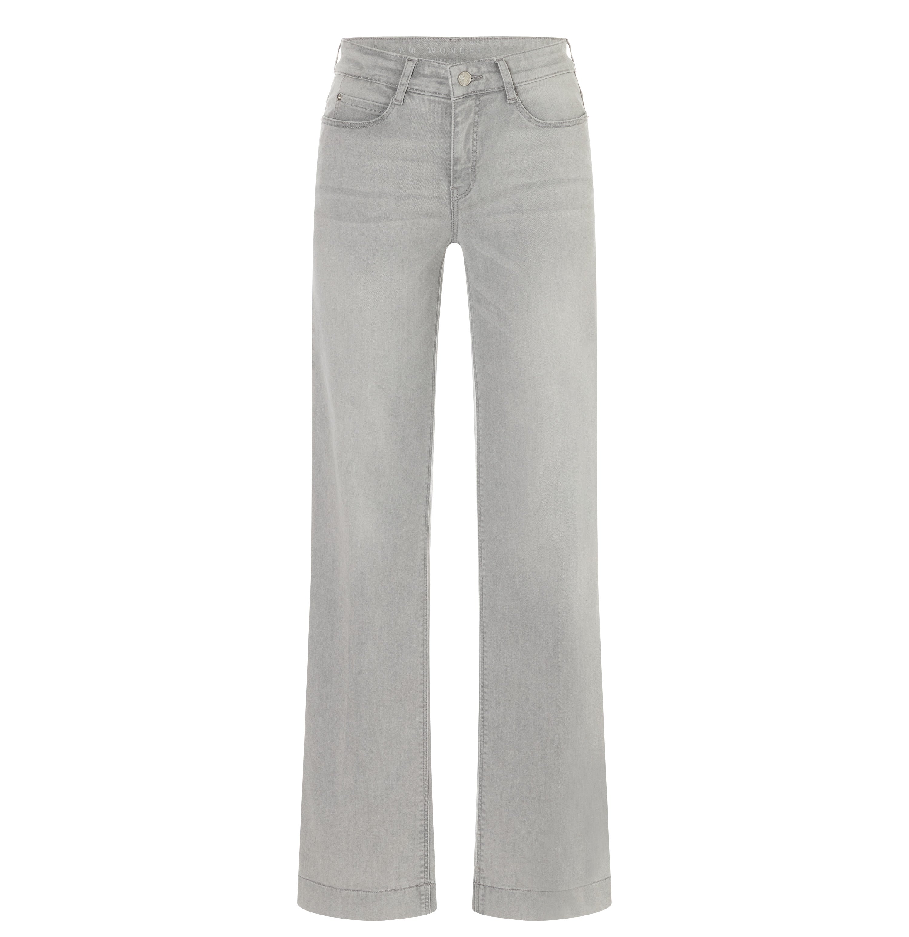 Wide, figure-shaping jeans in a modal blend. | DREAM WIDE | ash grey washed | Front view of bust