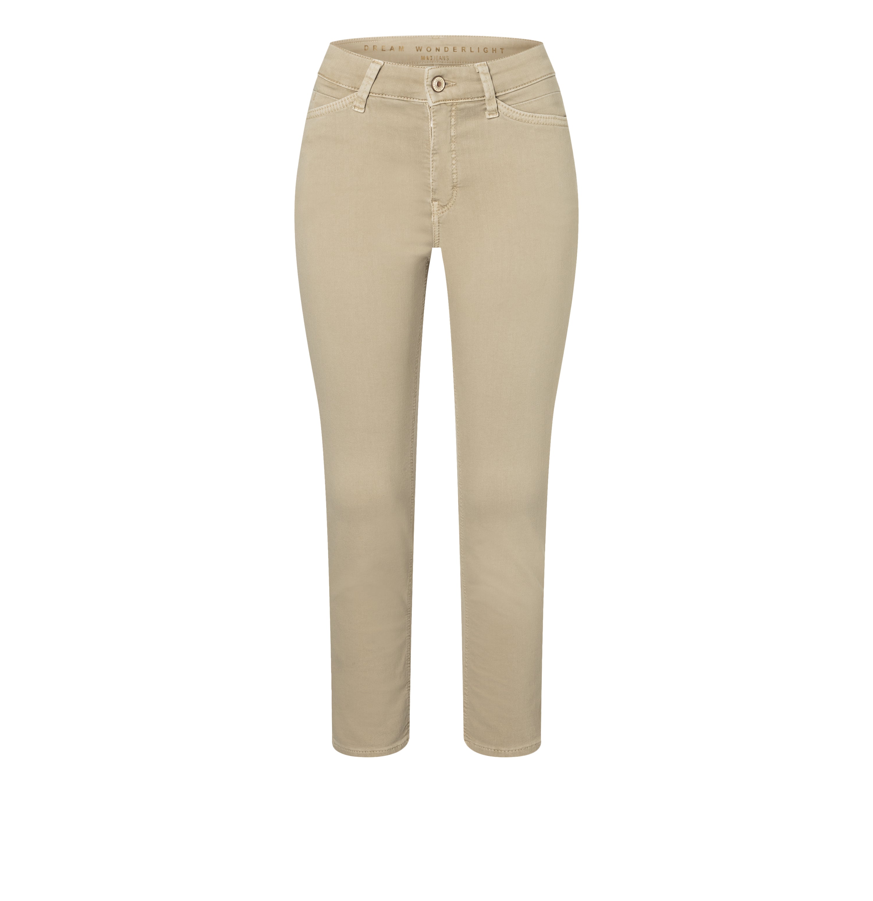 Slim jeans in a highly elastic material. | DREAM SUMMER | smoothly beige | Front view of bust