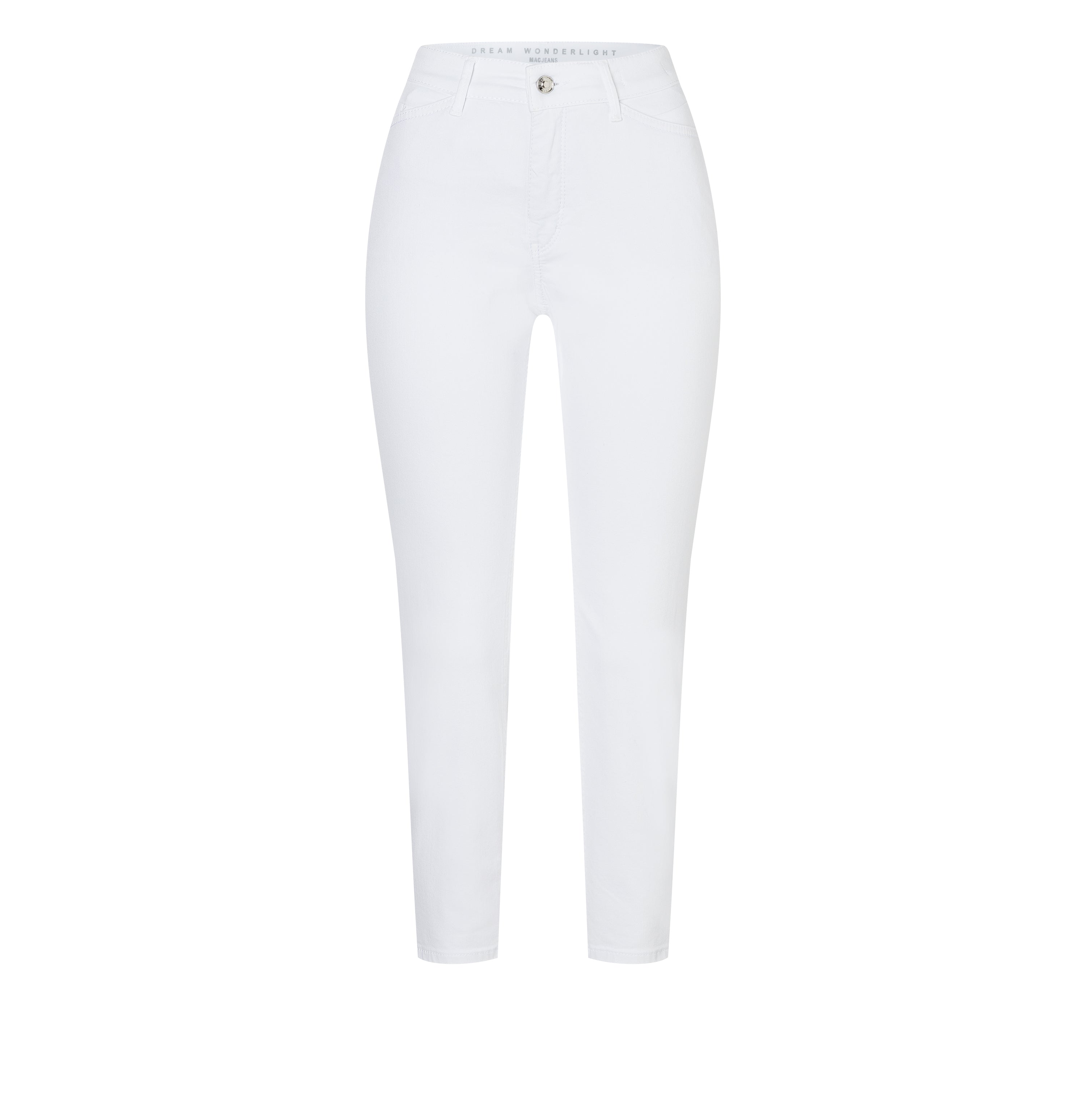 Slim shaping jeans in a modal blend. | DREAM SUMMER | white denim | Front view of bust