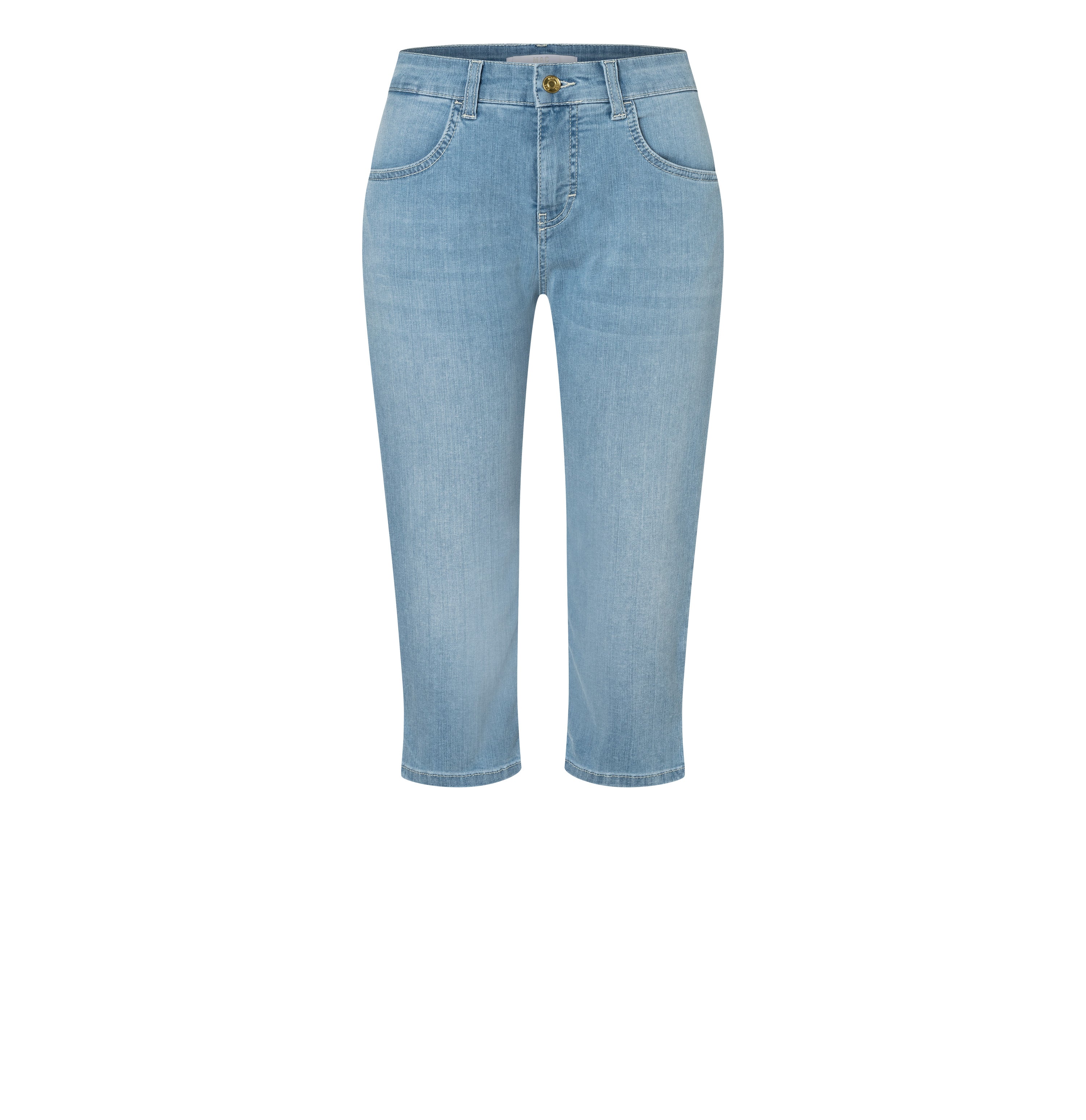 Capri jeans in a summer material. | CAPRI summer clean | light basic wash | Front view of bust