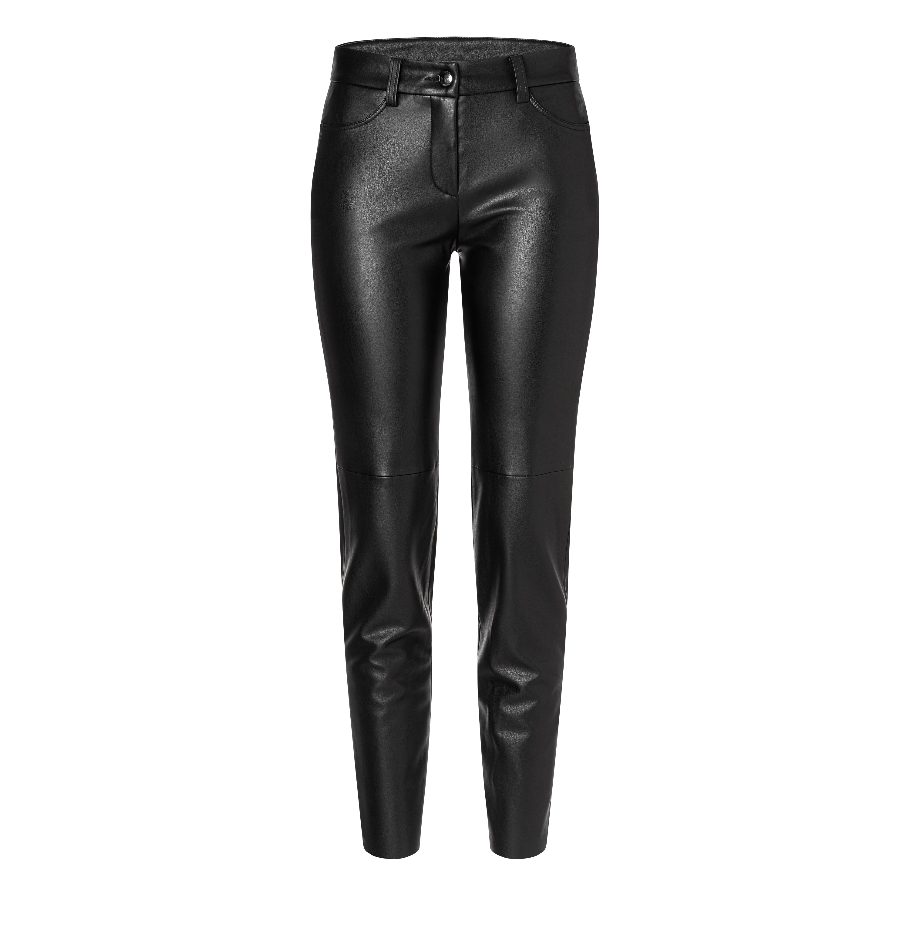 Skinny fit with an authentic leather look. | SKINNY vegan | black | Front view of bust