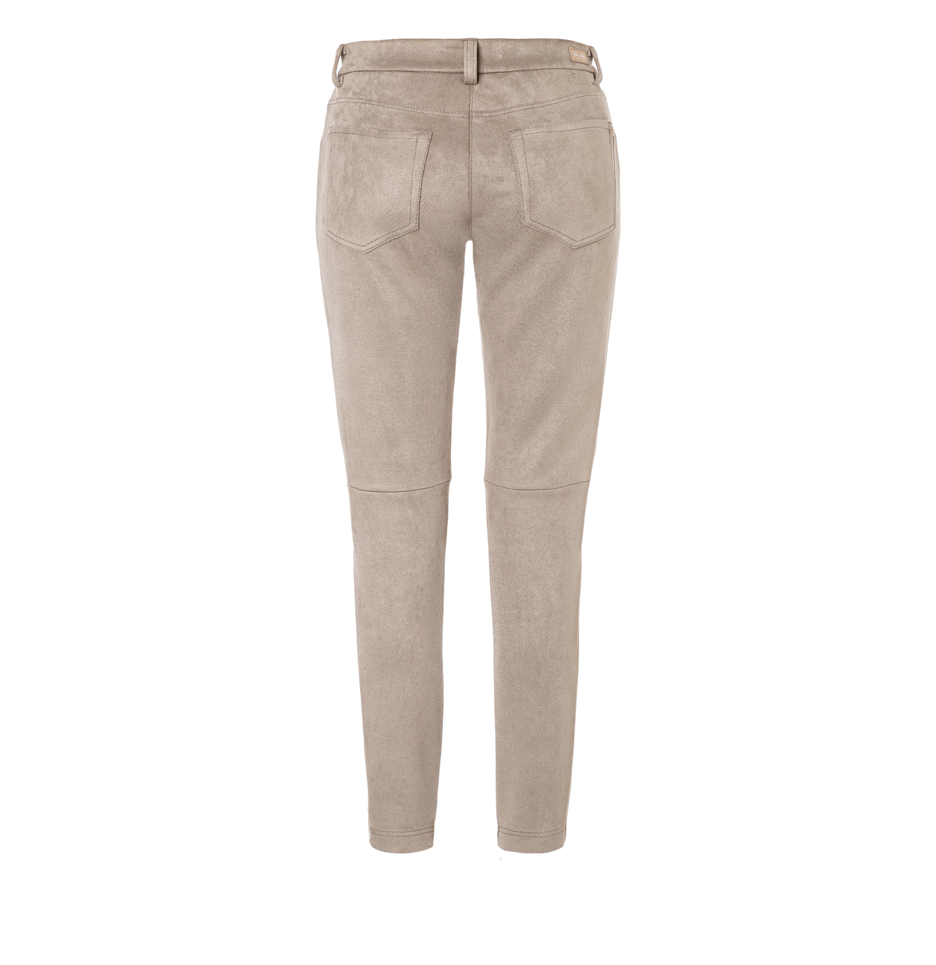 Slim trousers with a soft velours look. | SLIM velour | oxide brown | Back view of bust