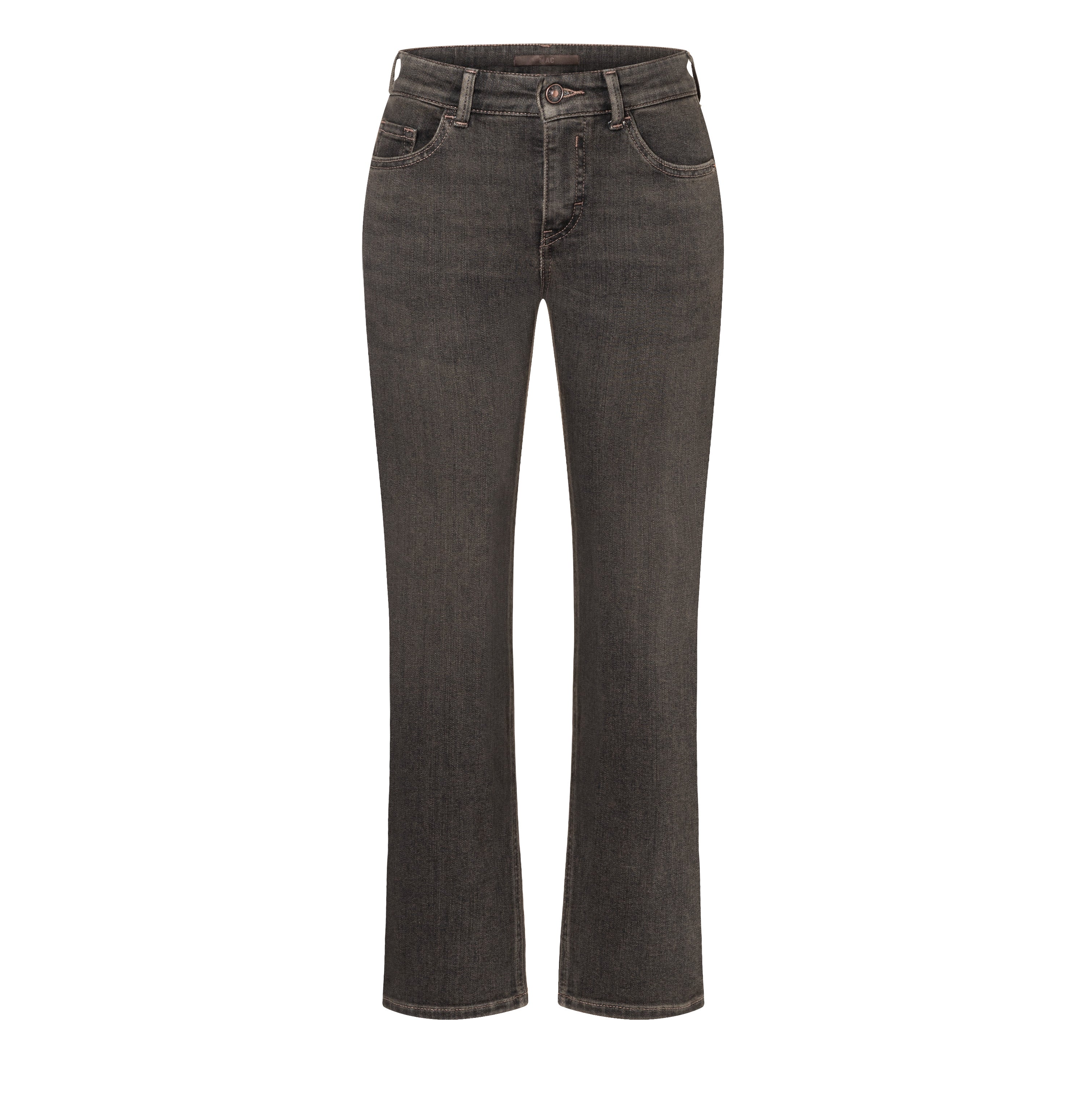 Slim fit made from light denim. | CARRIE straight | anthra black wash | Front view of bust