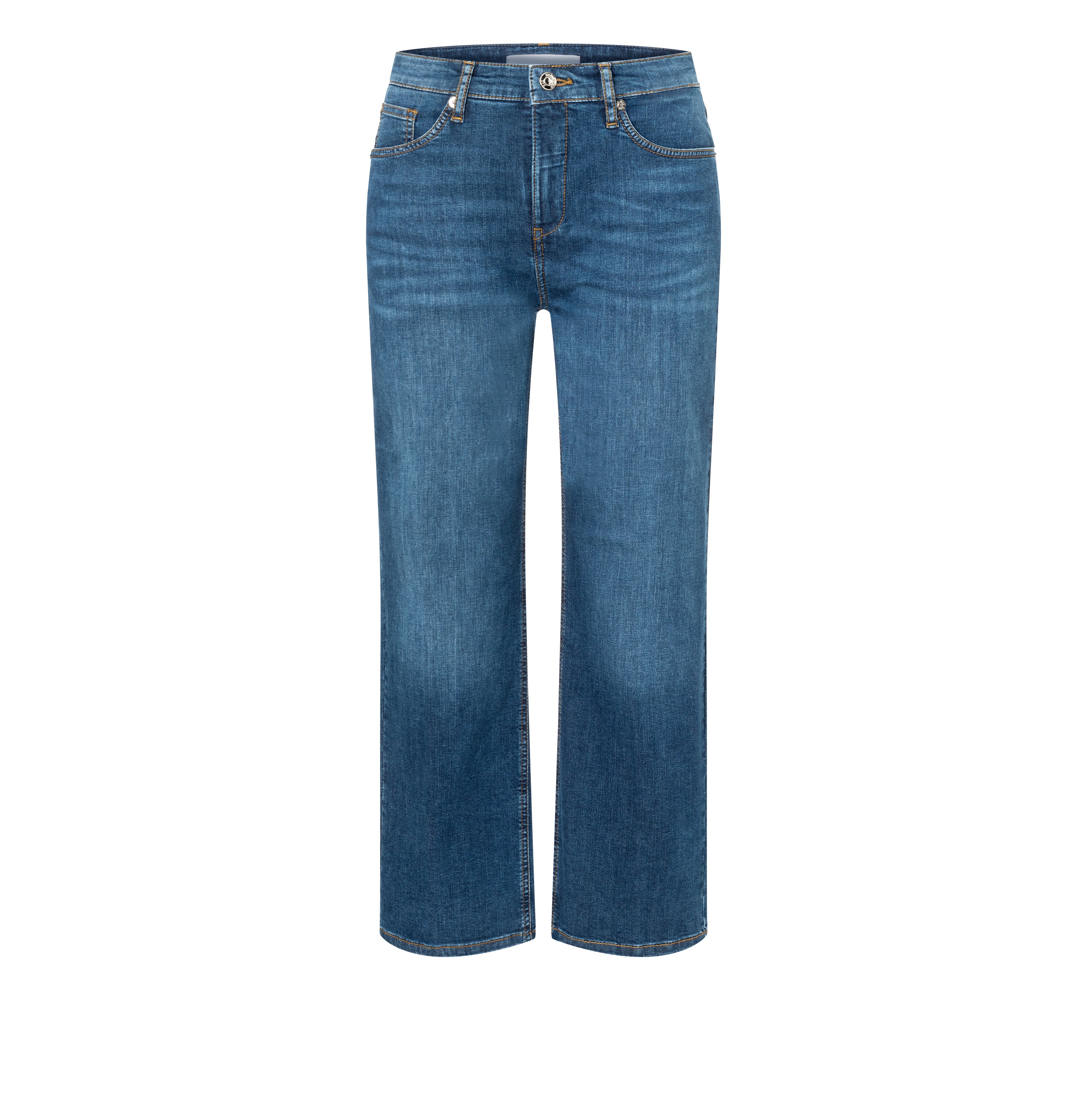 Culotte made of lightweight denim. | CULOTTE | basic blue stone | Front view of bust