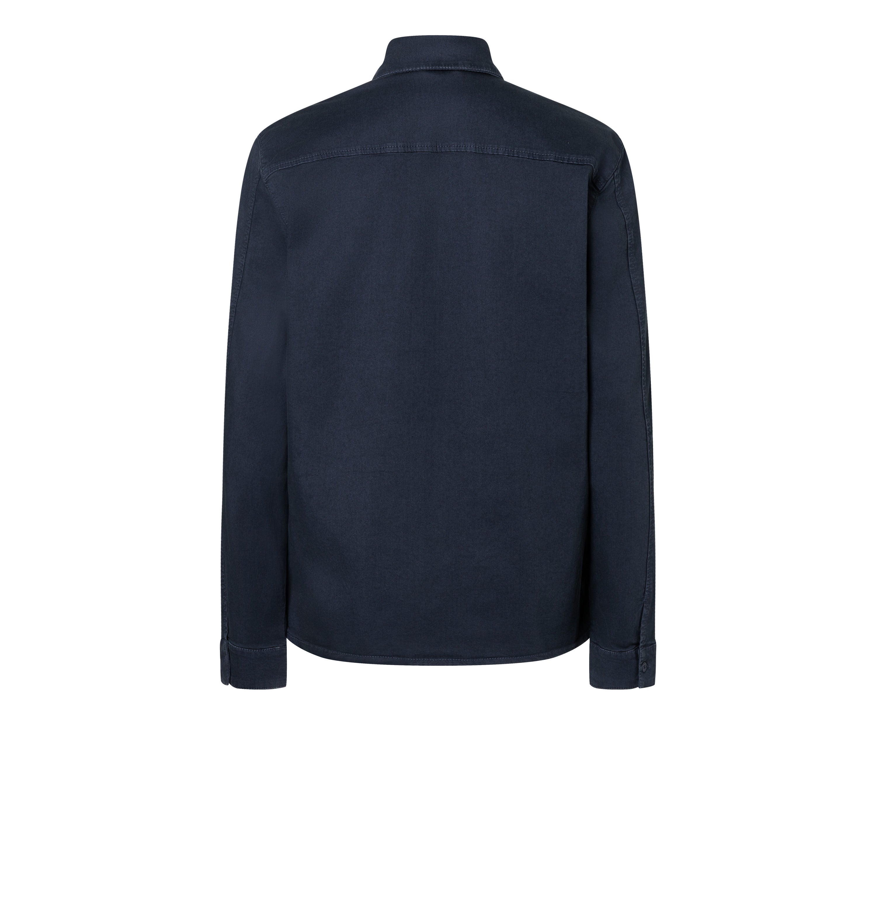 Overshirt made of highly elastic denim. | Overshirt | midnight blue | Back view of bust